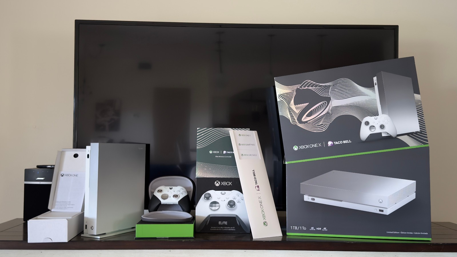Xbox One X 2TB Taco Bell Limited Platinum White Edition Console Bundle