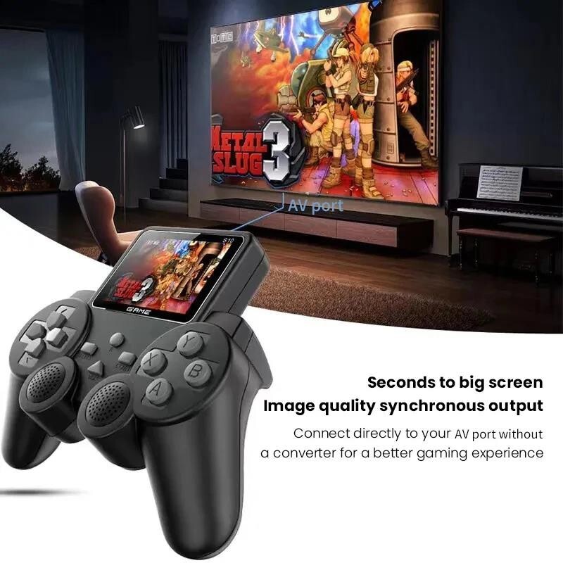 S10 MINI VIDEO GAME CONSOLE – 520 GAMES, DUAL CONTROLLERS, AV OUTPUT