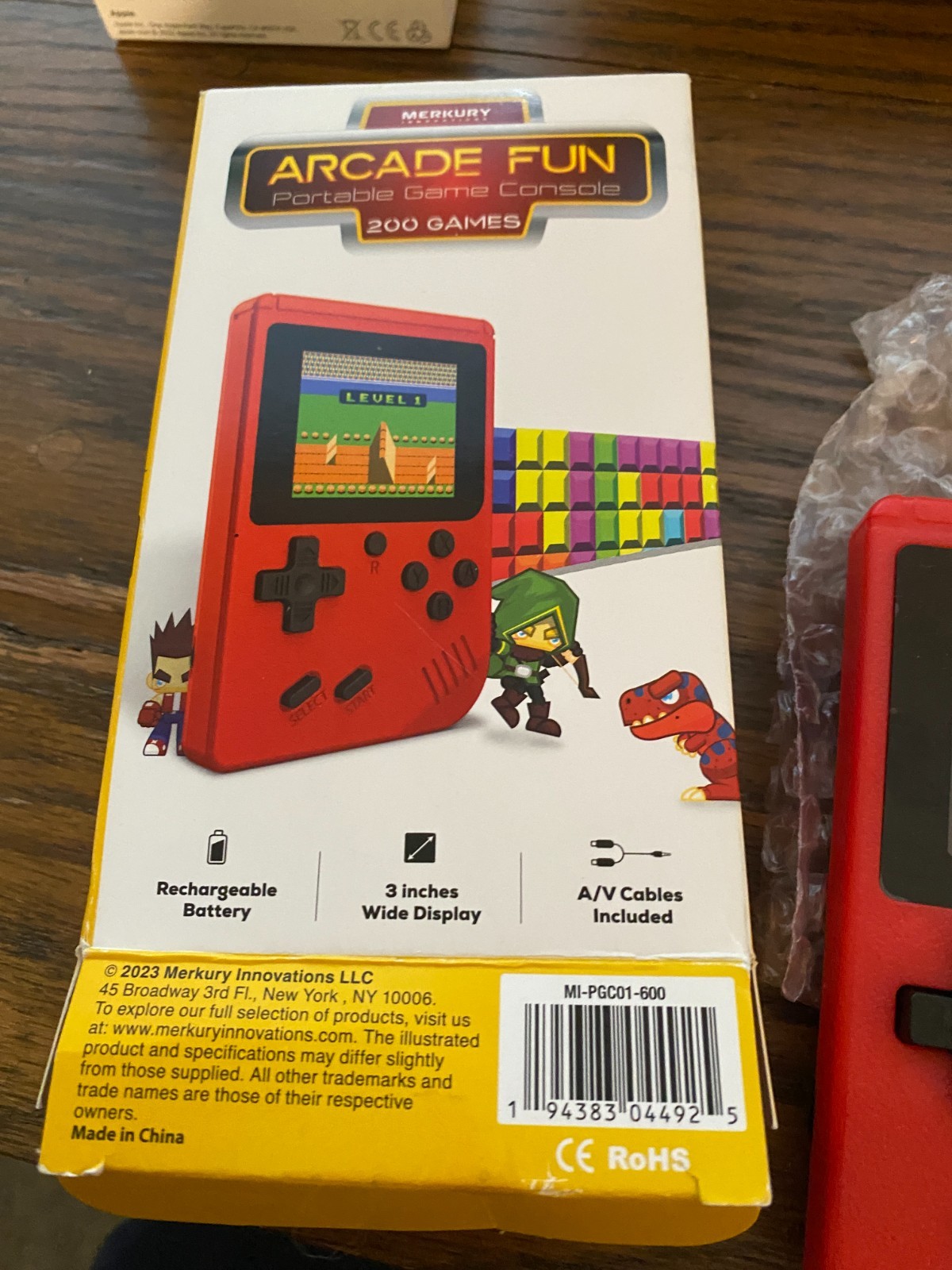 Arcade Portable Handheld Game Console Style 200 Games Merkury Innovations Red