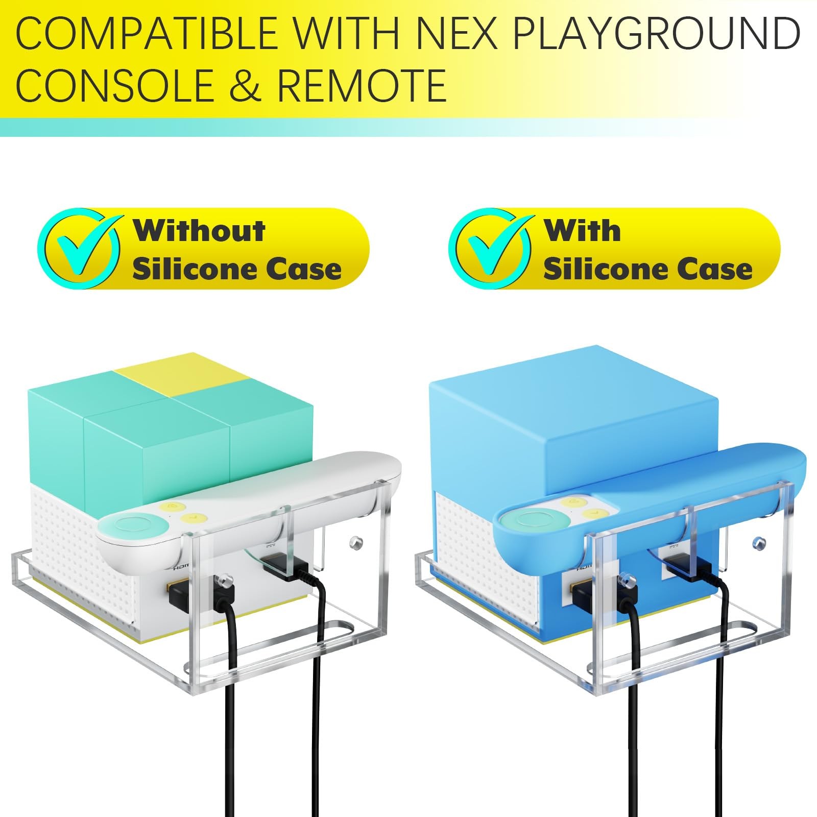 Wall-Mounted Holder for Nex Playground Console and Remote, Durable Acrylic Sh…