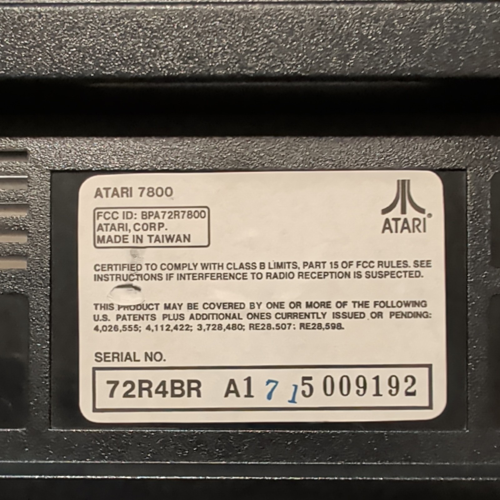 Atari 7800 ProSystem Home Video Game Console Black/Silver w/ Power Adapter