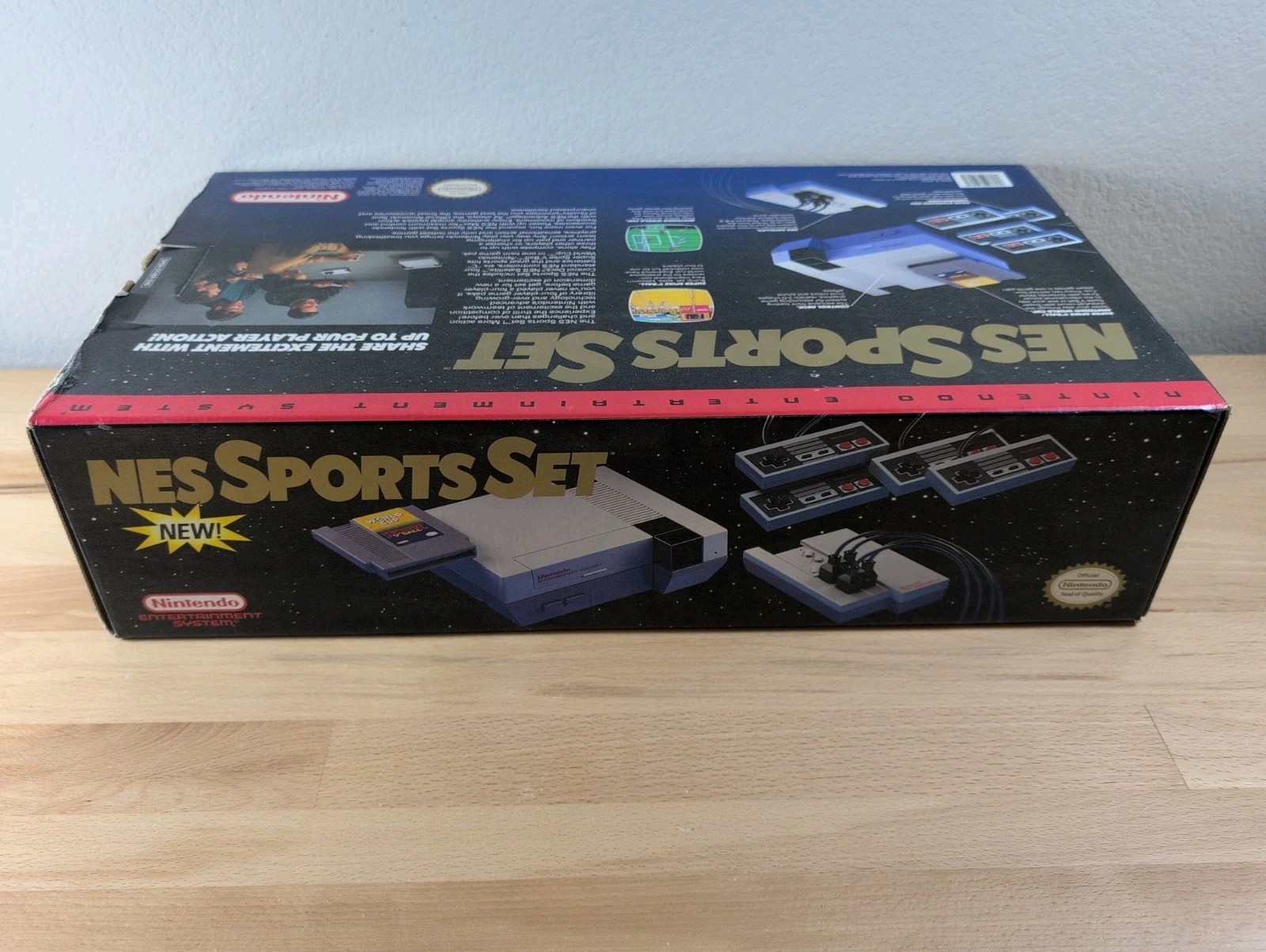 Nintendo NES SPORTS SET Console + Box, Cords, Satellite, 4x Controllers CIB