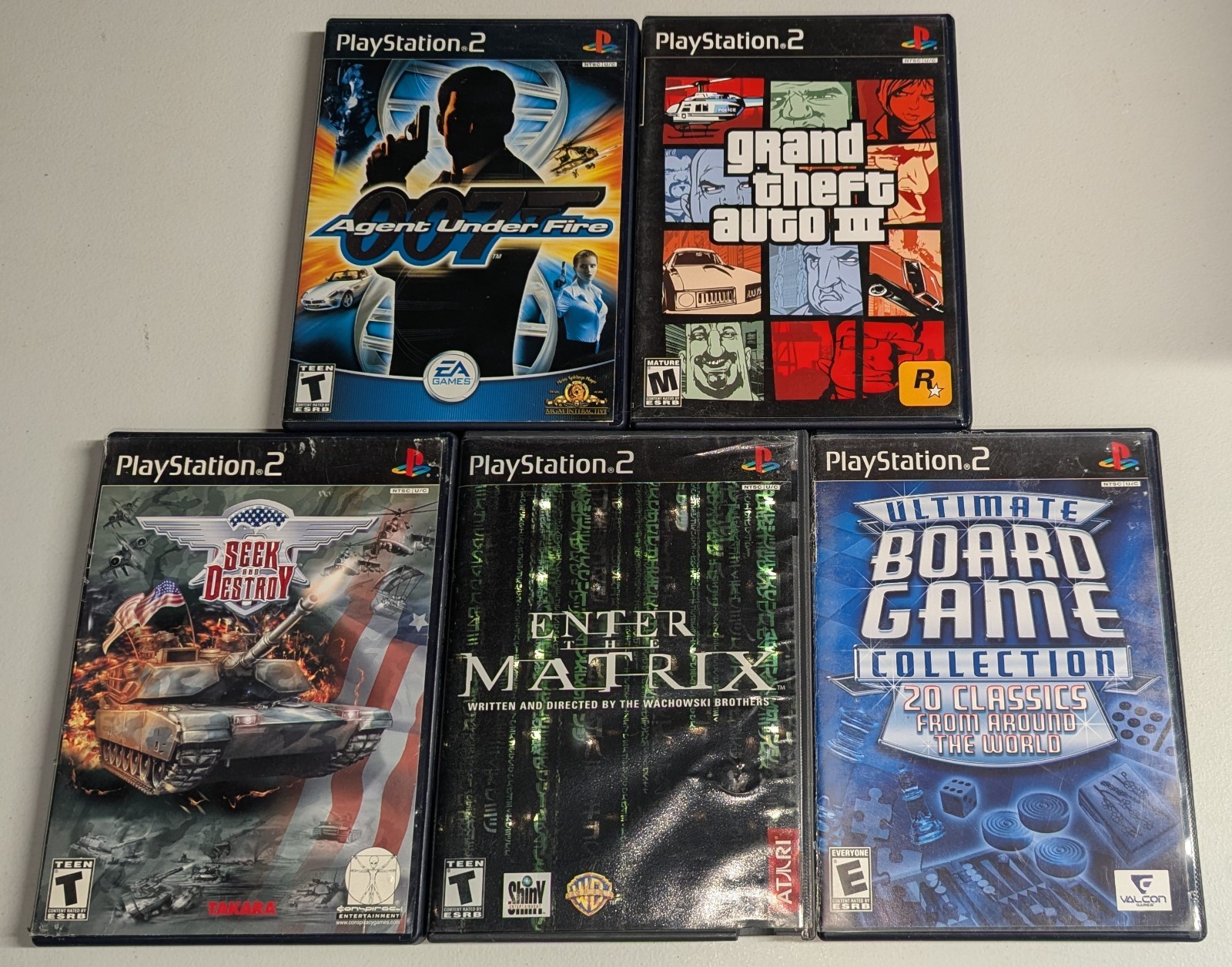 Playstation 2 System + Controllers + 11 Games Card GTA Crash PS2 Set Bundle Lot