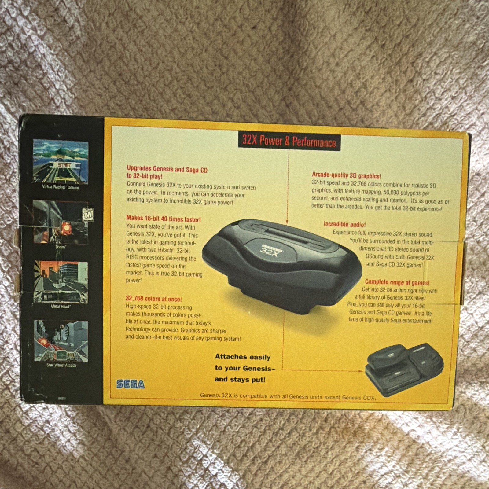 SEGA Genesis 32X 32-Bit Add-On Arcade Upgrade for Sega Genesis MK-84001