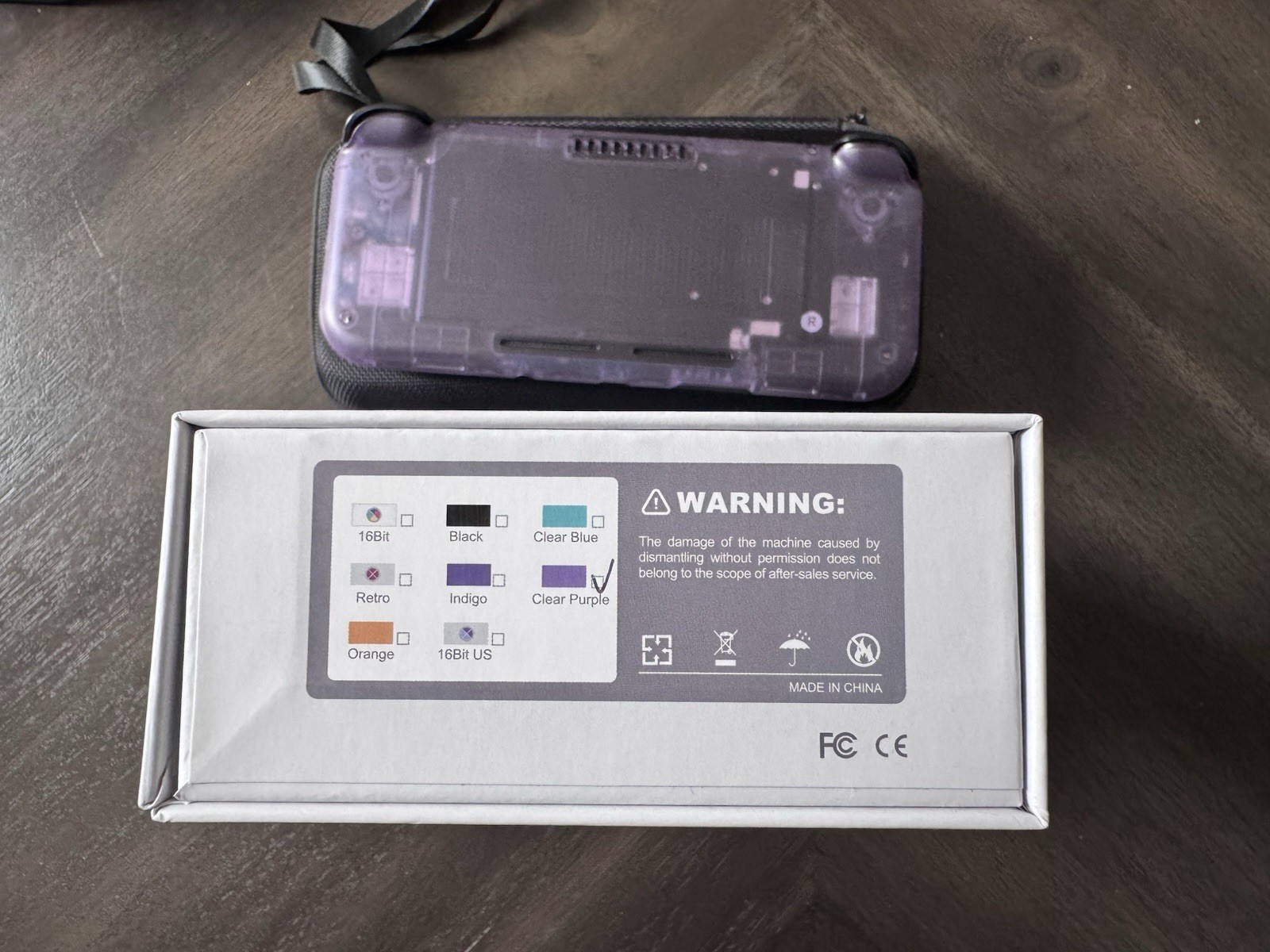 Retroid Pocket 3+ Clear Purple Handheld System with Carrying Case
