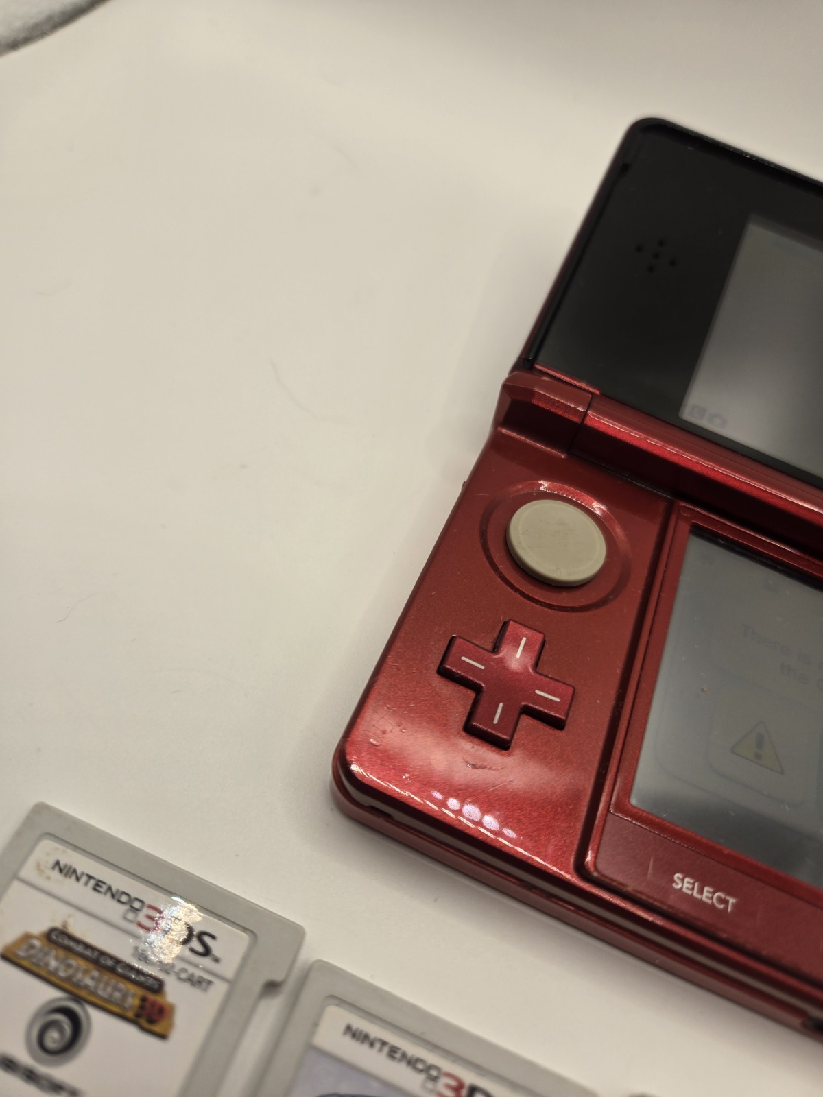 Nintendo 3DS Metallic Red Console System with 7 GamesNo Charger No Stylus