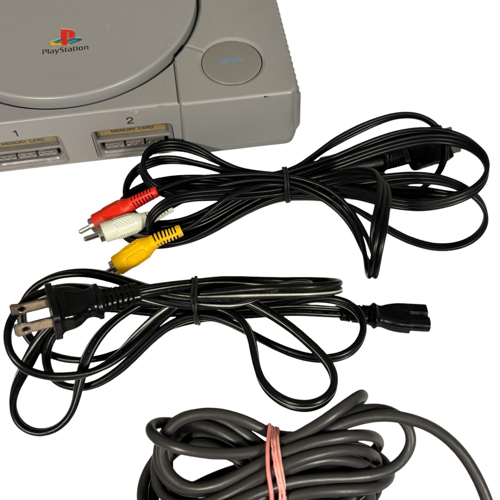 Sony Playstation 1 PS1 Game Console 3 Remotes Cables Game Enhancer TESTED WORKS