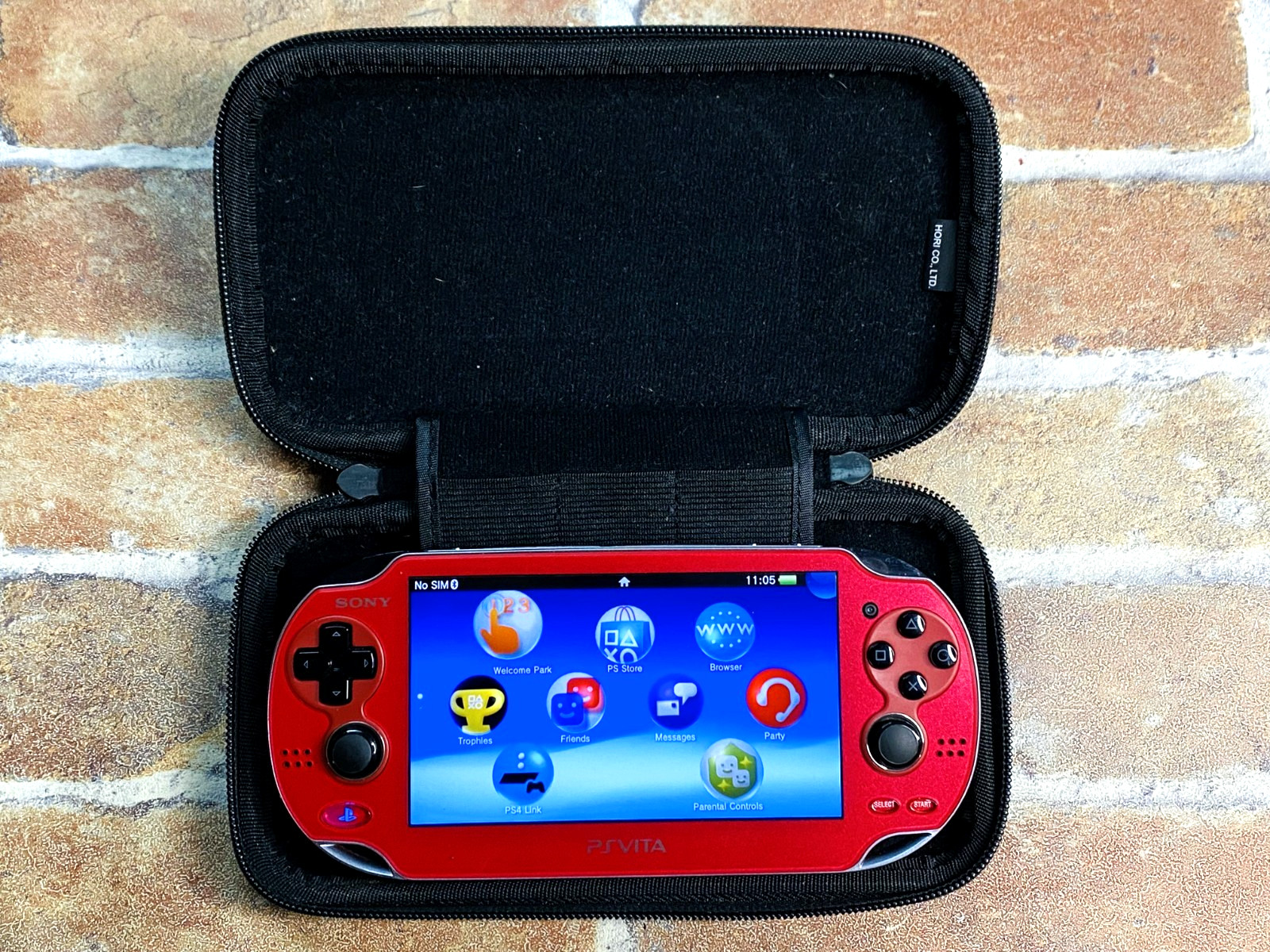 SONY PS Vita PCH-1100 Cosmic Red Japan Tested Charger 16GB Mobile Case EX