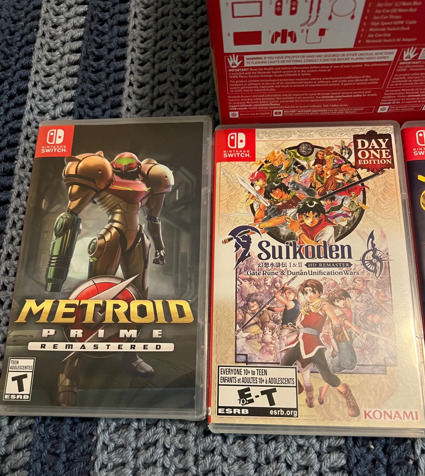 Nintendo Switch 32GB Console + Metroid, Suikoden, Sega, Capcom + Case