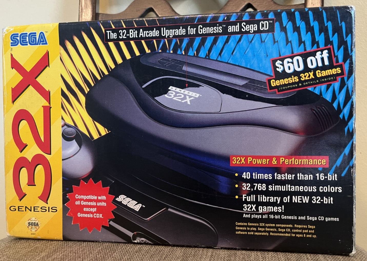Sega 32X Unit System Console In Box w/ Crossover Cable