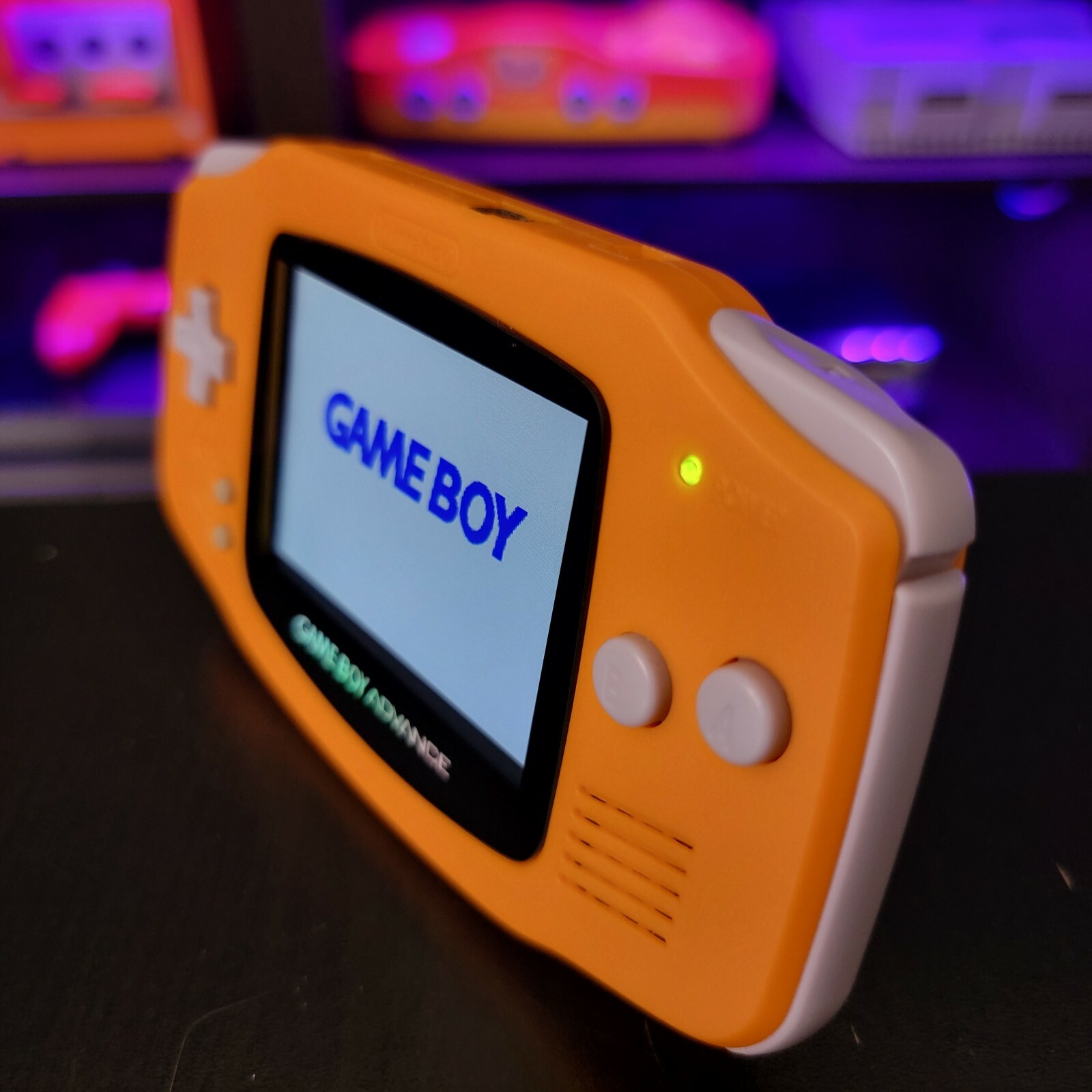 Spice Orange Gameboy Advance GBA Console with IPS V2 Backlight Backlit LCD MOD