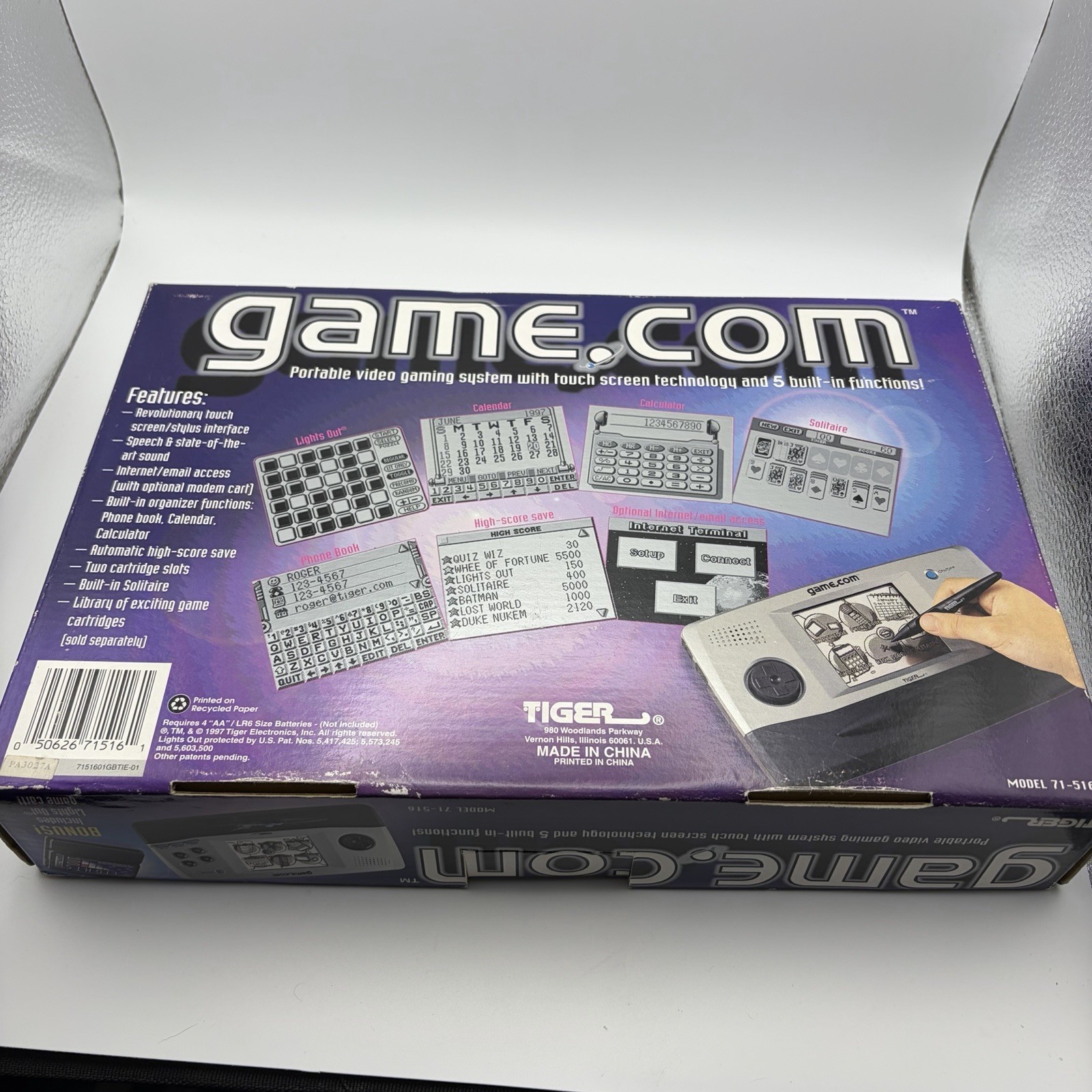 Tiger Game.com Handheld Console Complete in Box CIB Works Tested – Screen Issues