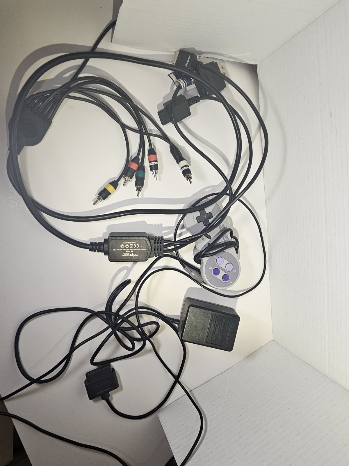 Super Nintendo SNES JR Console with 8 games, cords, and 1 controller