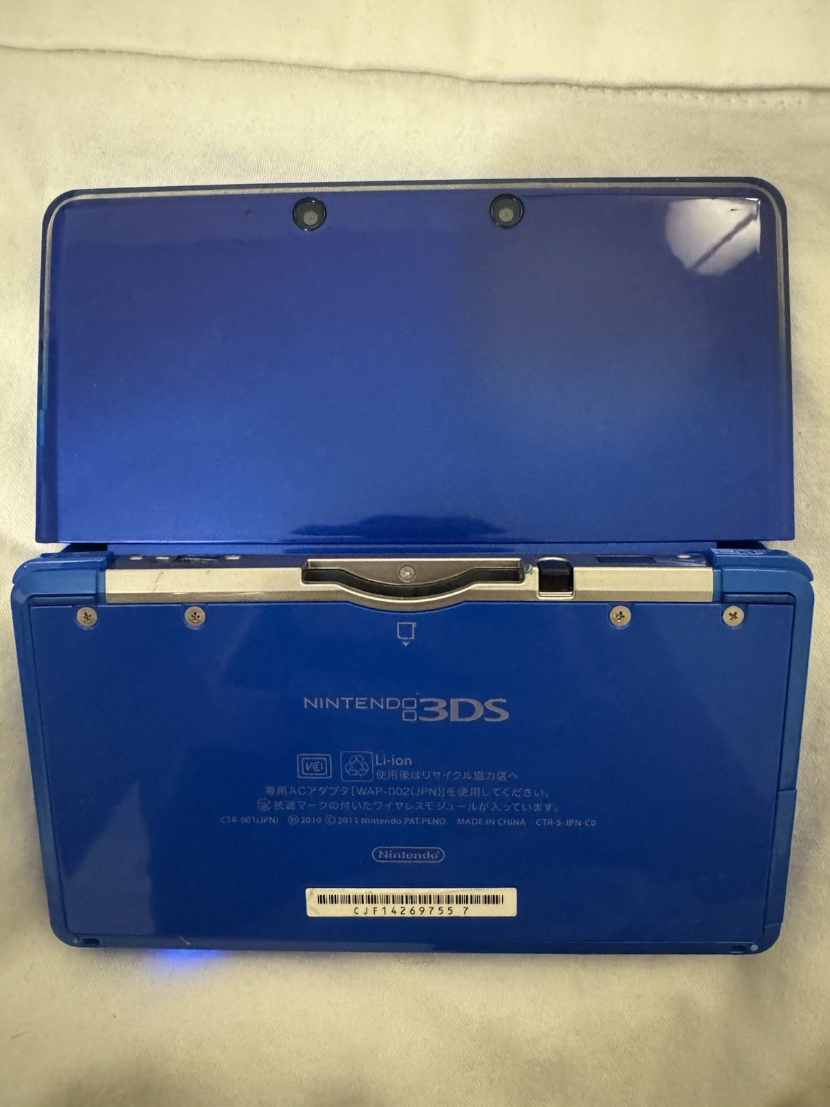 Nintendo 3DS CTR-001 Blue Handheld Console 3D Audio Technology Headphone Jack