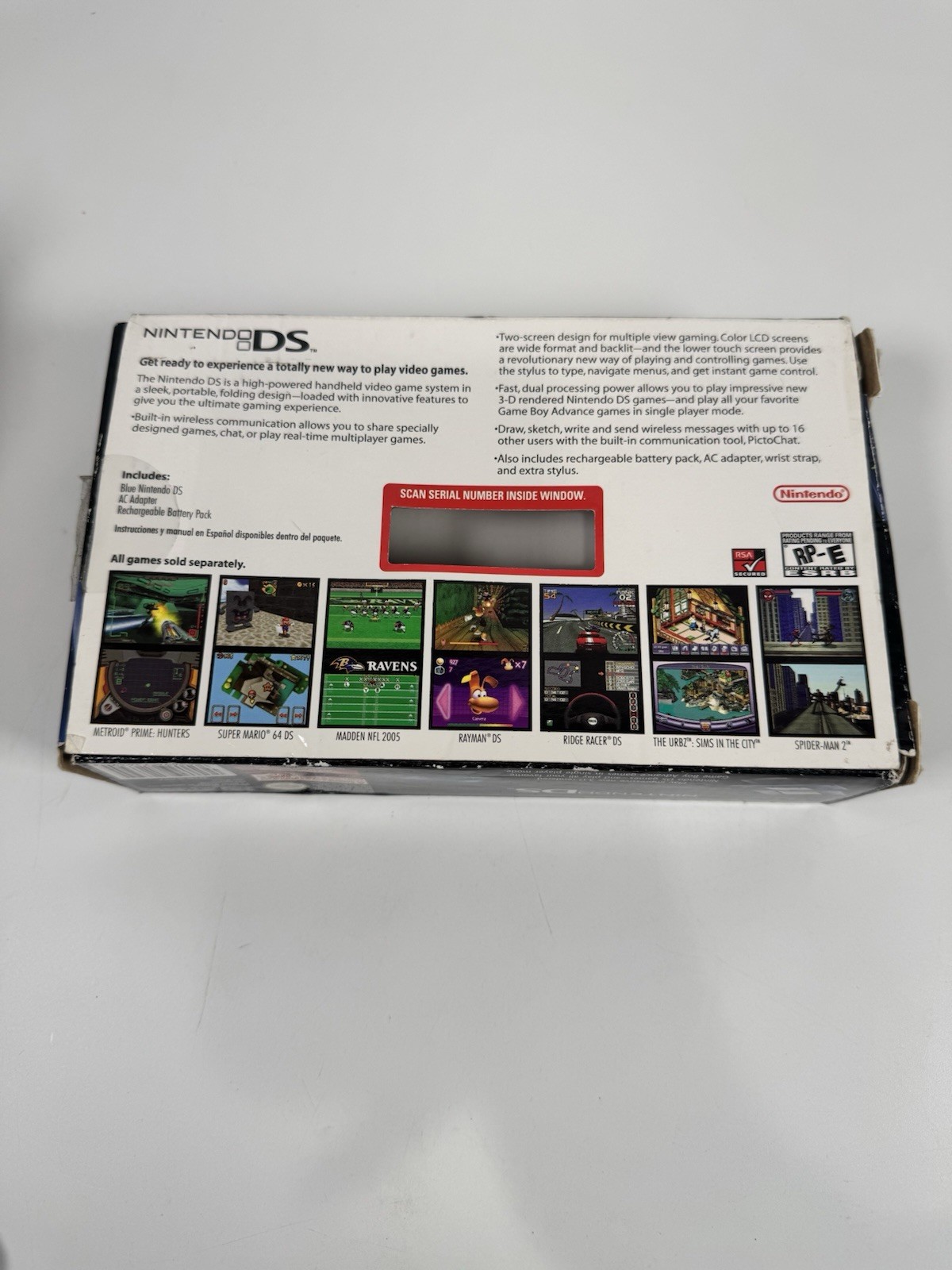 Nintendo DS Original Console BLUE in Box CIB Tested Working