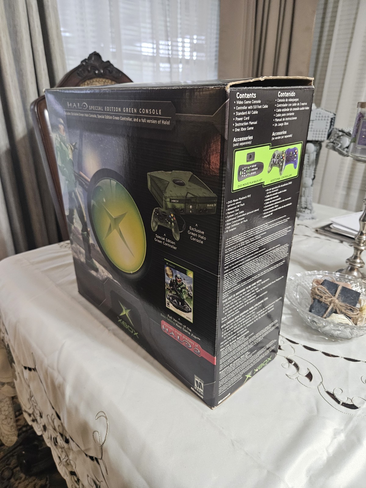 OG Xbox Halo Edition System Console In Box With 4 Controllers And Extras