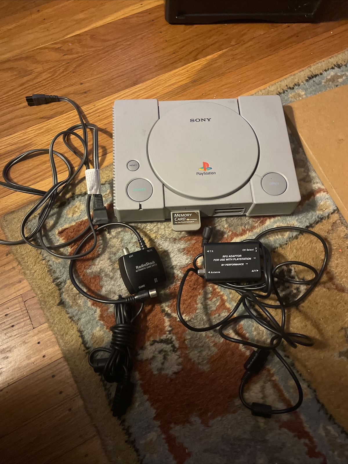 Sony PlayStation 1 PS1 Console No Controller, RFU Adapter,memory Card, Game Swit