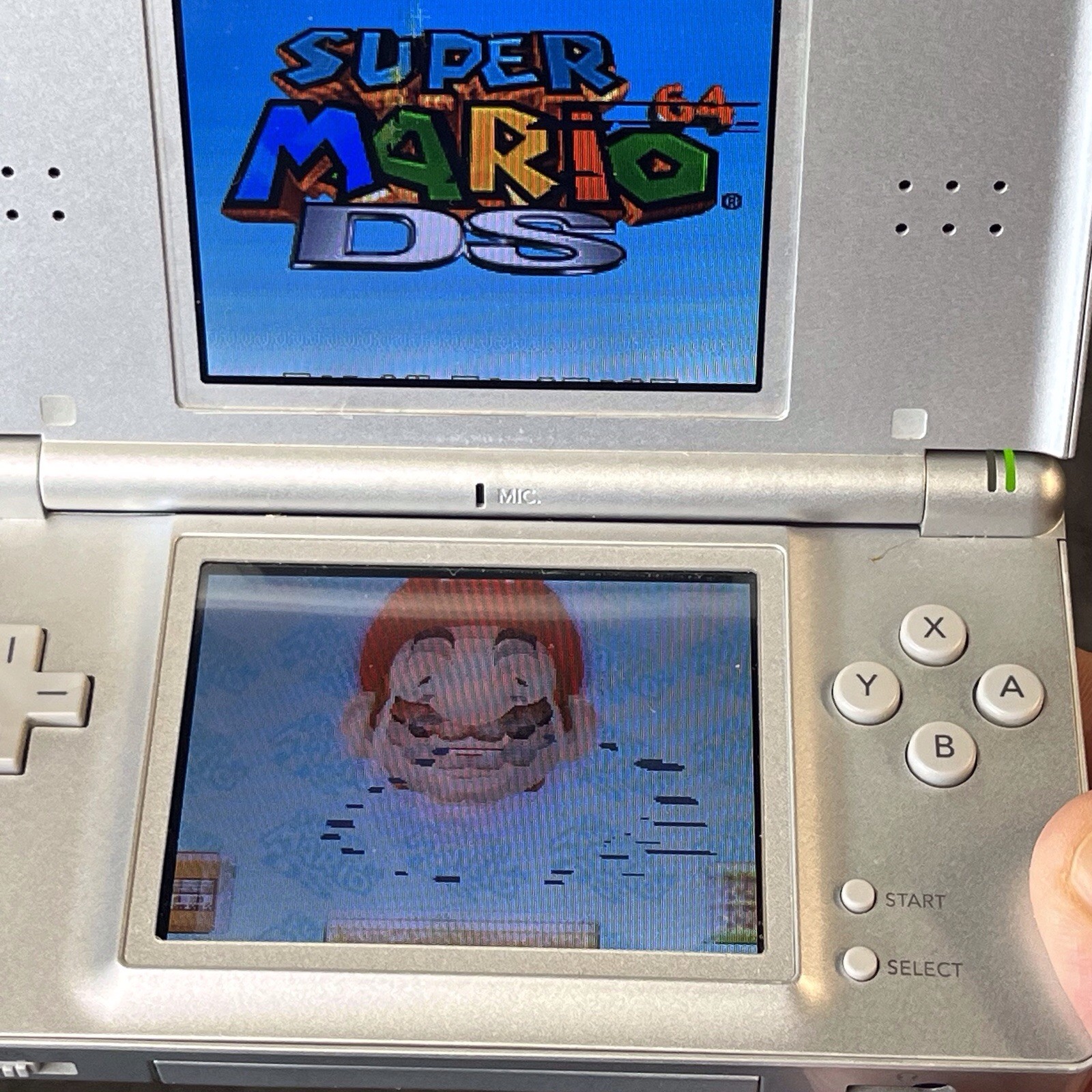 Nintendo DS Lite Handheld Console Silver USG 001 No Charger Has Screen Flaws