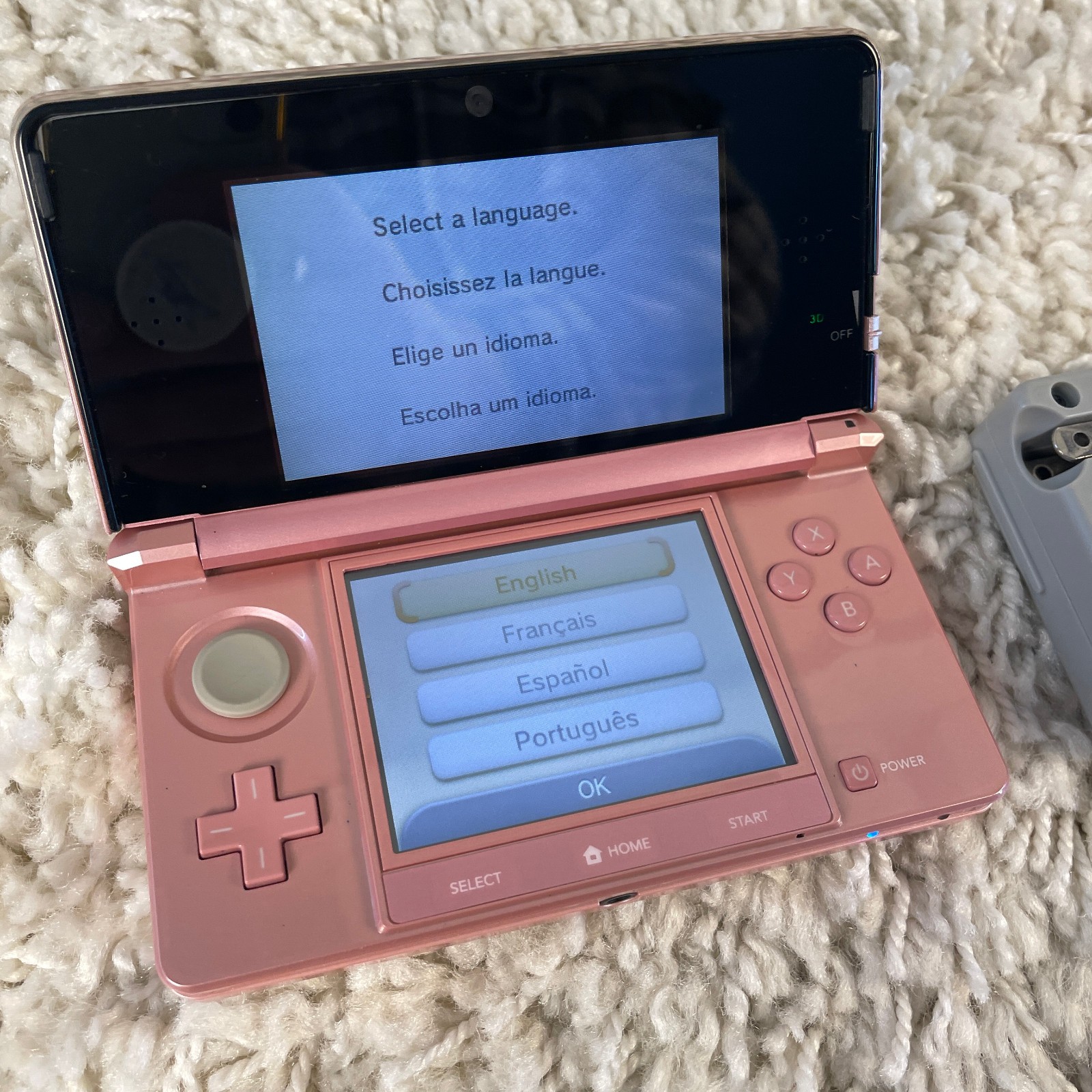 Nintendo 3DS Pearl Pink Handheld Handheld Console System CTR-001 Tested
