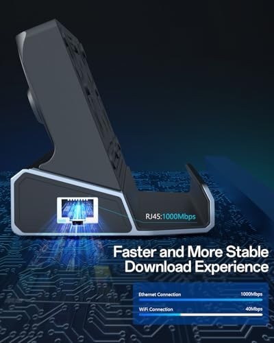 12-in-1 Steam Deck Docking Station with Dual Cooling Fans, 4K@60Hz, 6 USB Ports,