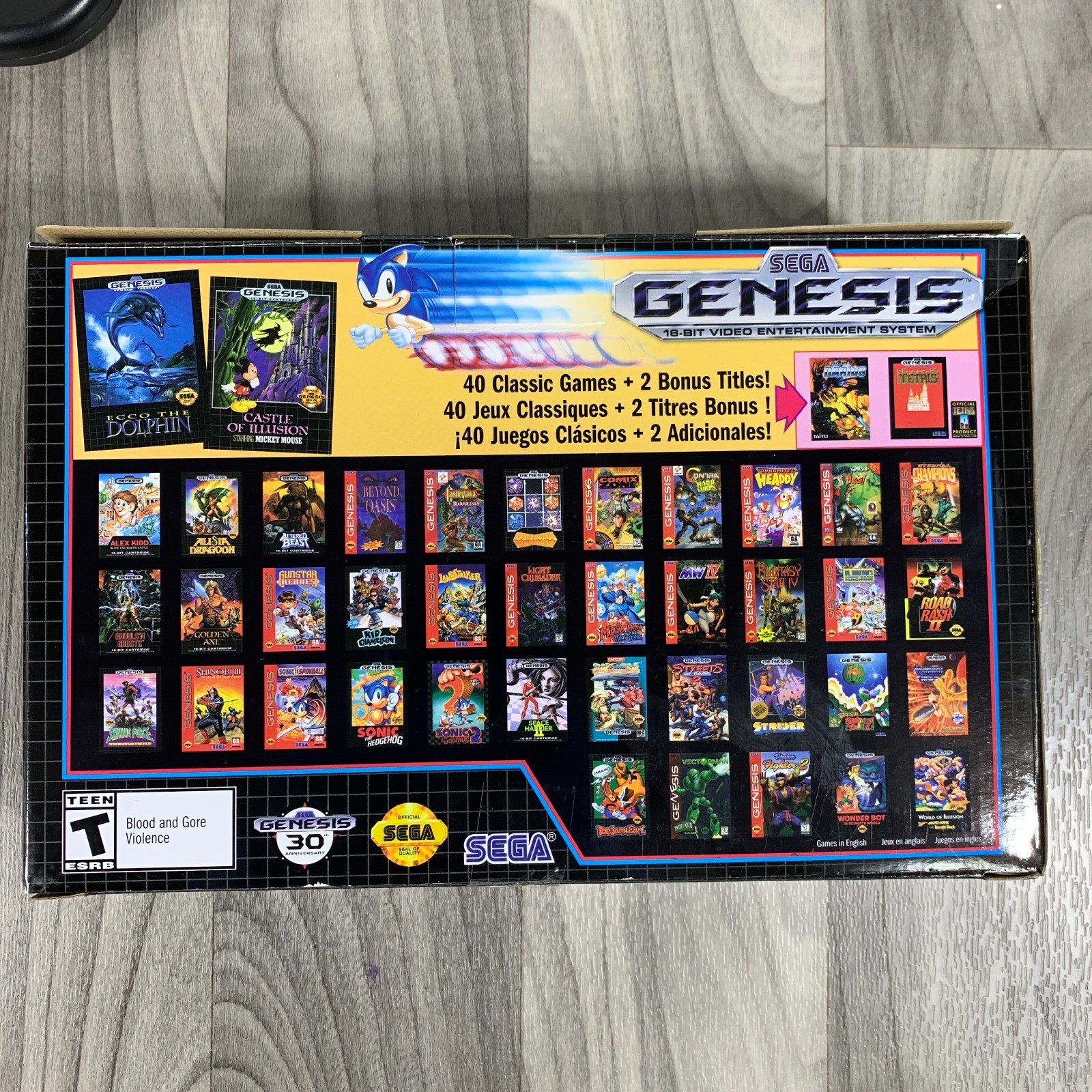 SEGA Genesis Mini Microconsole Plug n Play HDMI USB Power Adapter Cable Open Box