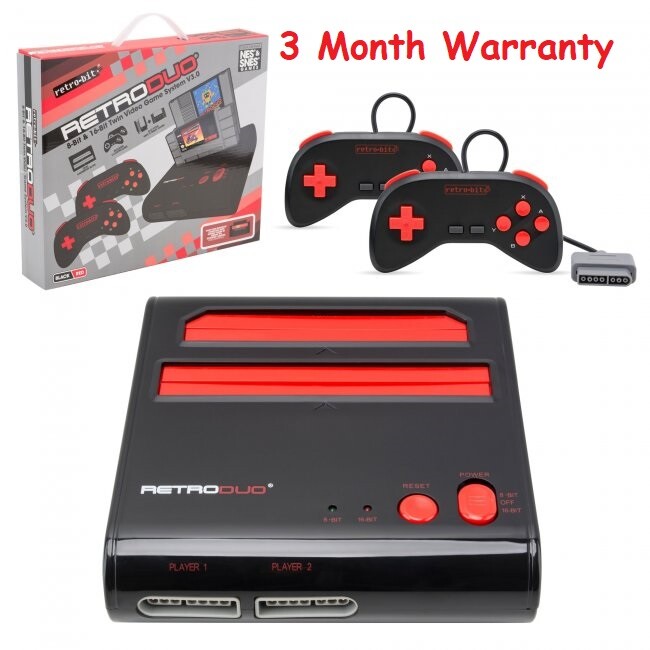 Retro Duo Console SNES & NES Dual 2in1 System -Red/Black -2 Controllers «New»