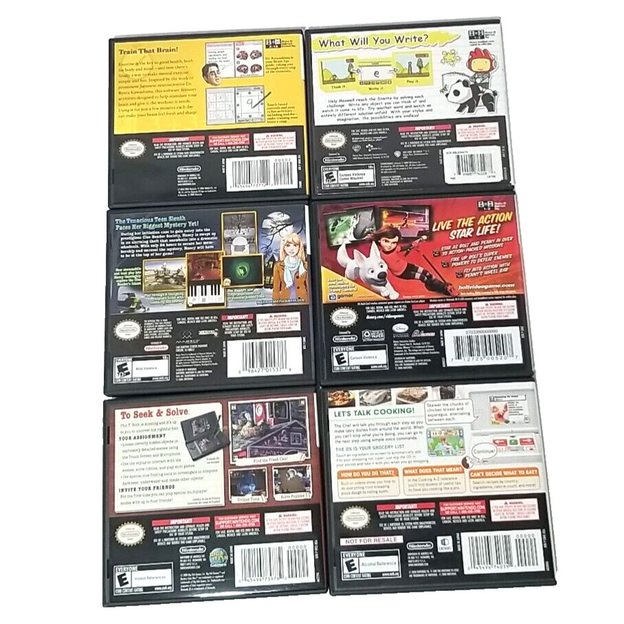 Nintendo DS Lite Games Lot Of 6 Original Boxes Manuals 3 Multiplayer Tested Work