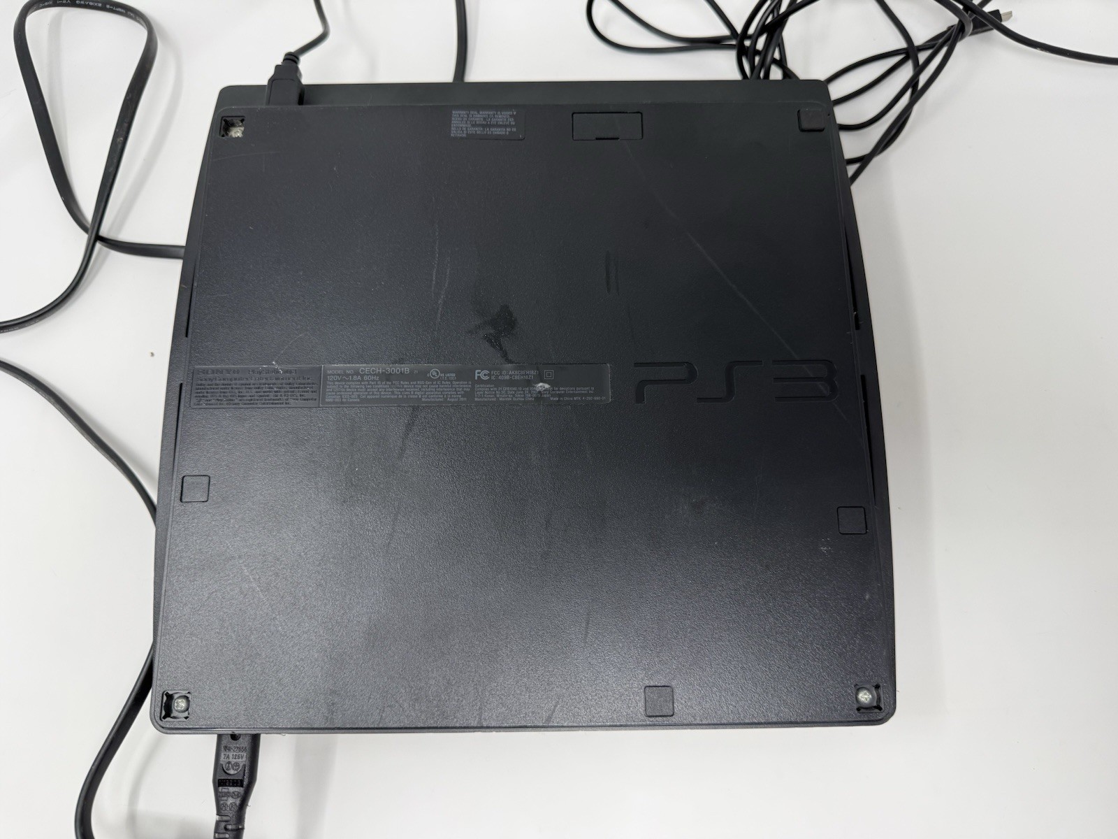 Sony PlayStation 3 PS3 Slim CECH-3001B Console Cords 320 GB Tested And Working