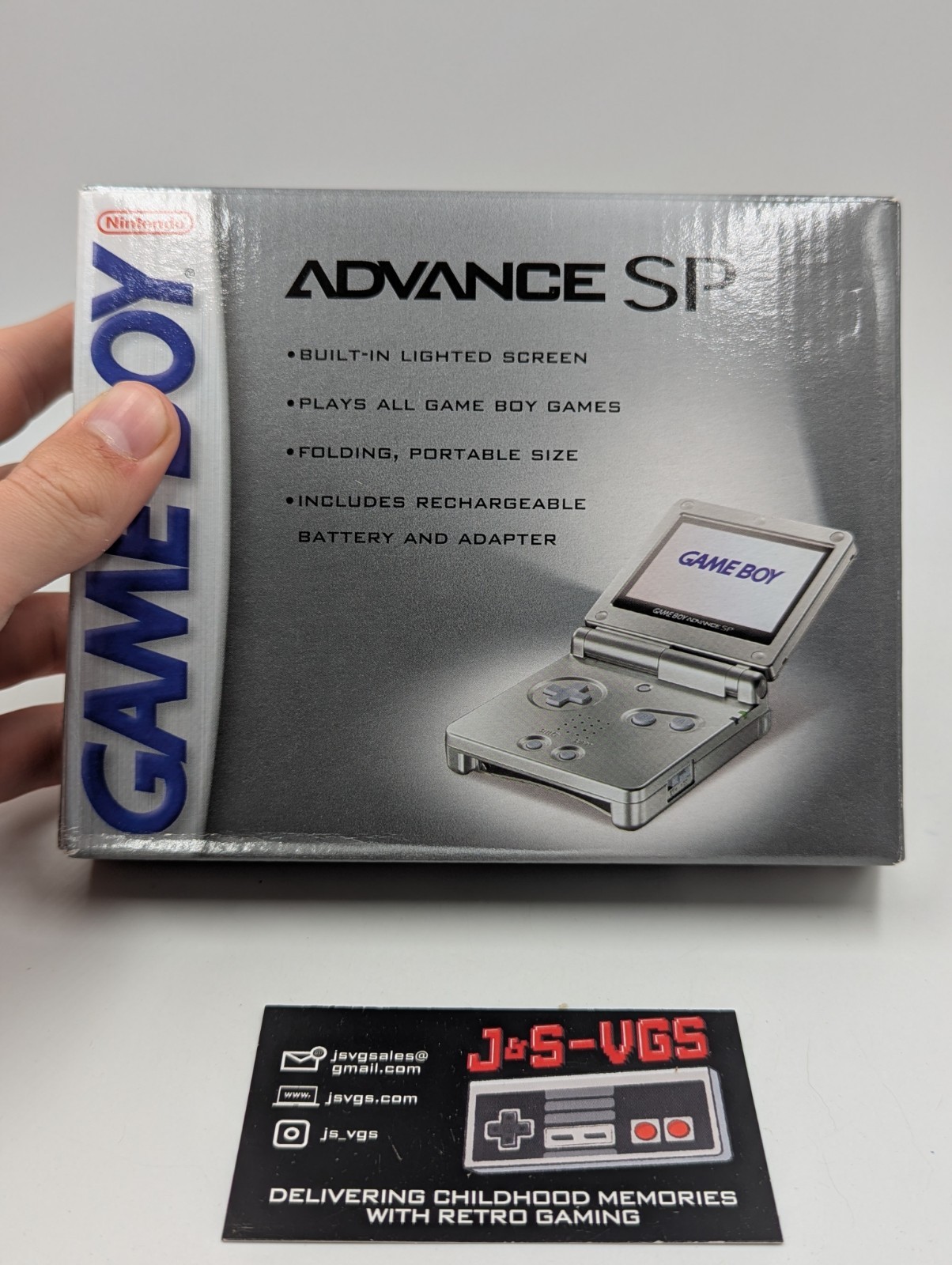 Nintendo Game Boy Advance SP Platinum Silver CIB