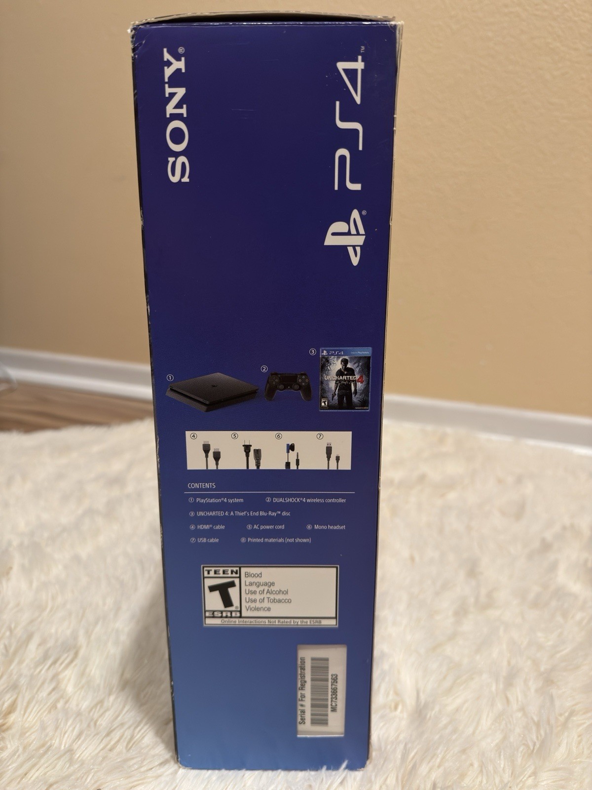 Sony PlayStation 4 Slim 500GB Jet Black Console Uncharted 4 Bundle Wi-Fi-FIFA 15