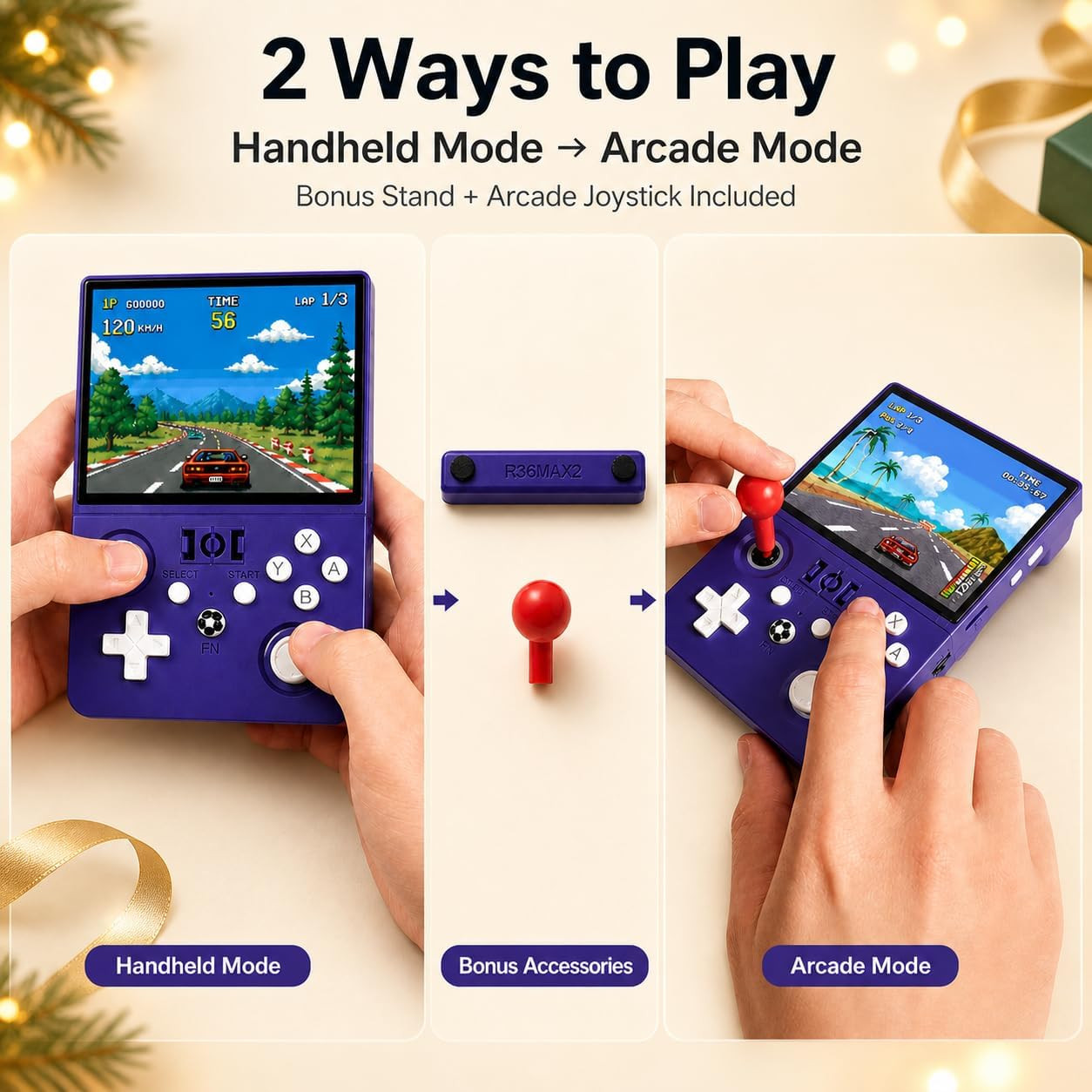 R36MAX II Retro Handheld Game Console, 4.5-Inch 1024X768 IPS Screen, 128GB 22000