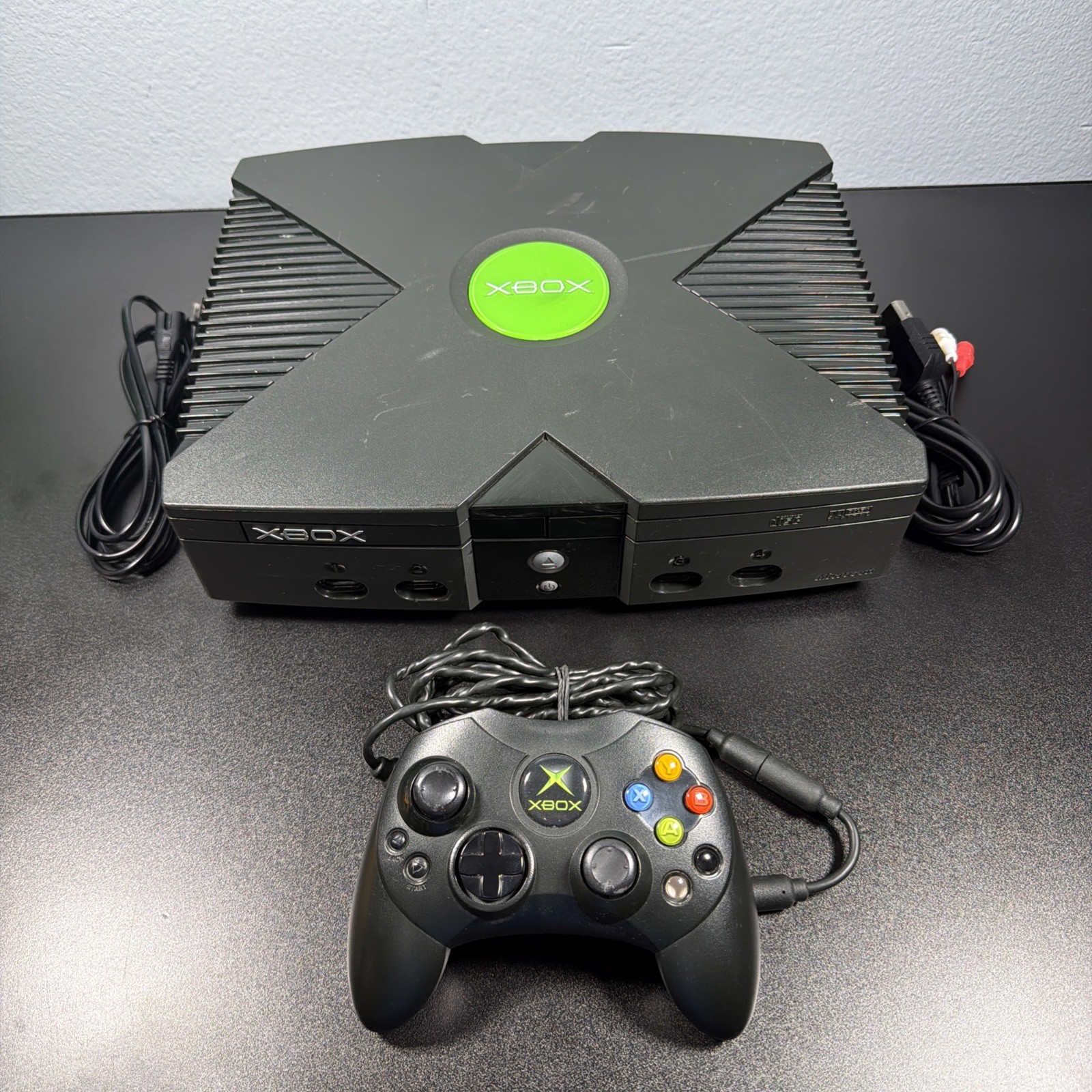 Microsoft Original Xbox Classic OG Console W/S Controller -tested