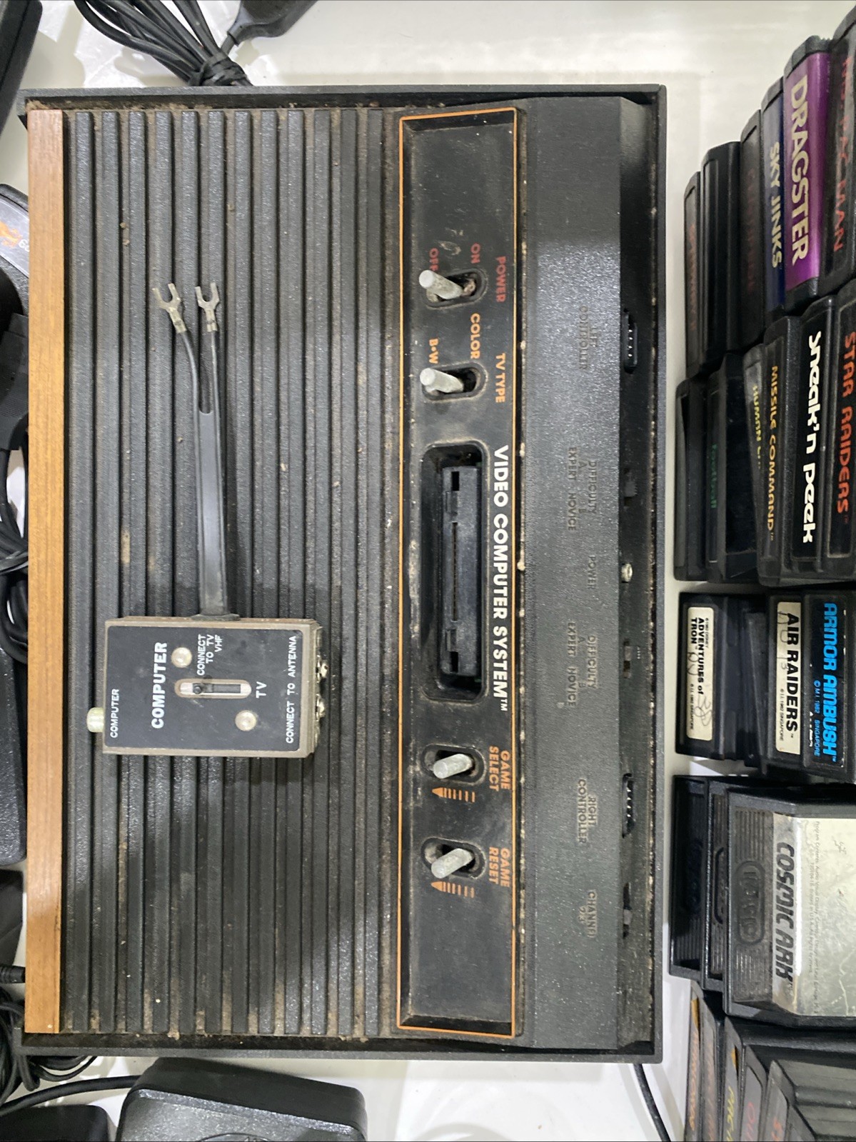 Atari CX-2600 Console With 3 Joysticks 2 Paddles AC Plug And 41 Games