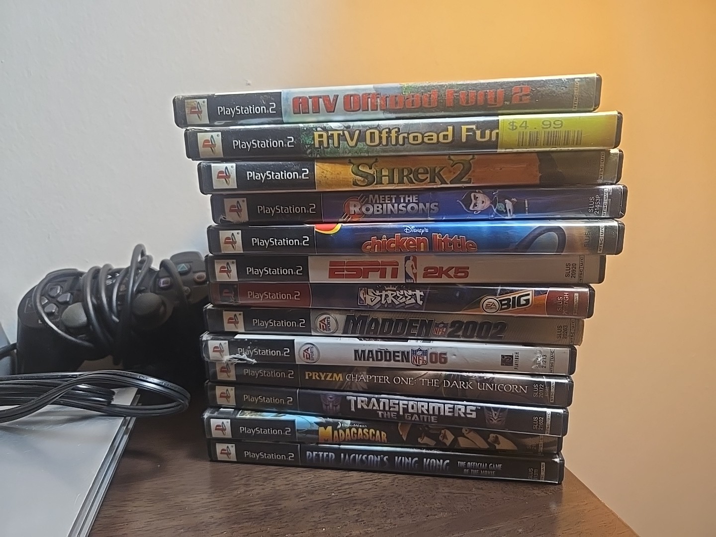 Sony PS2 Slim Console SCPH-90001 S Bundle with 13 Games 2 controllers