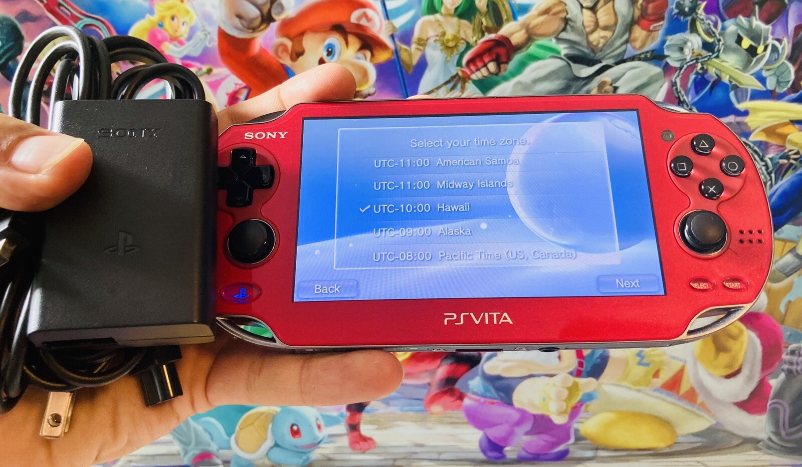 Cosmic Red Sony PlayStation PS Vita PSV Portable Console OLED PCH-1000 + Charger