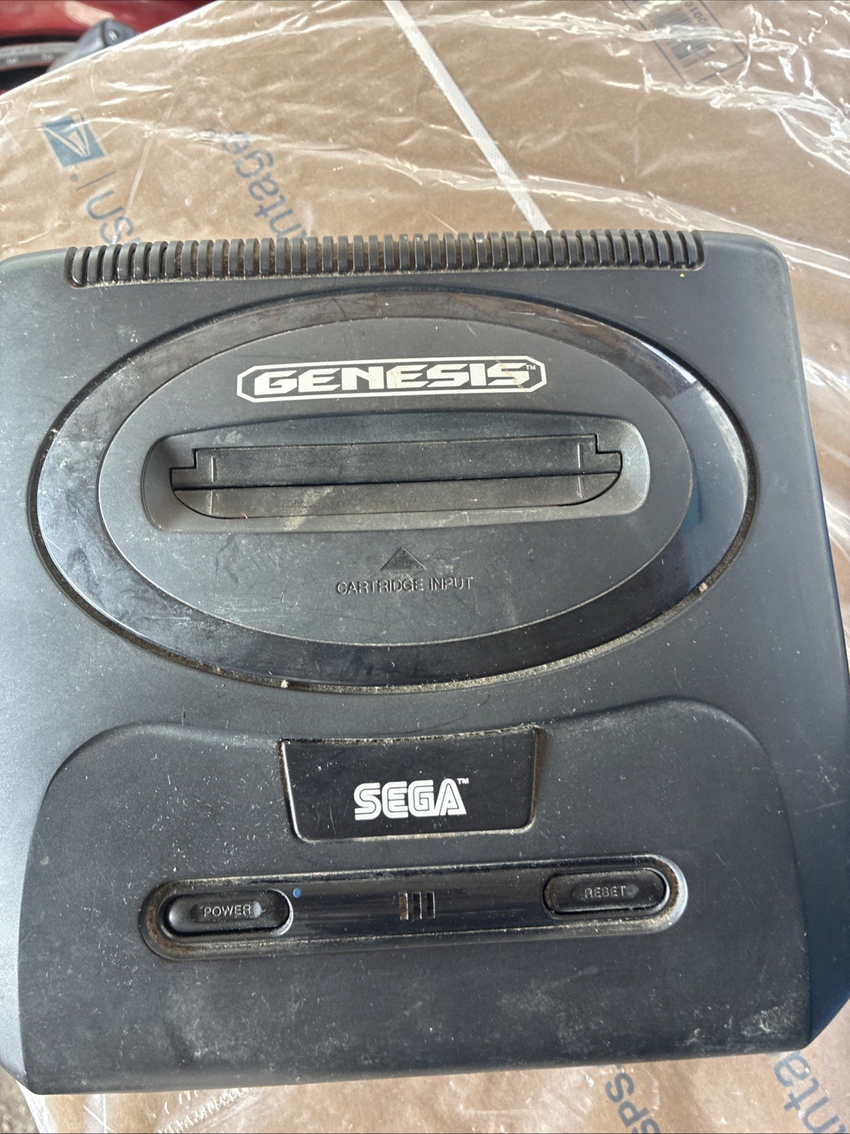 Sega Genesis Black Console Only, MK-1631 Gen 2 (powers On -But Not Fully Tested)