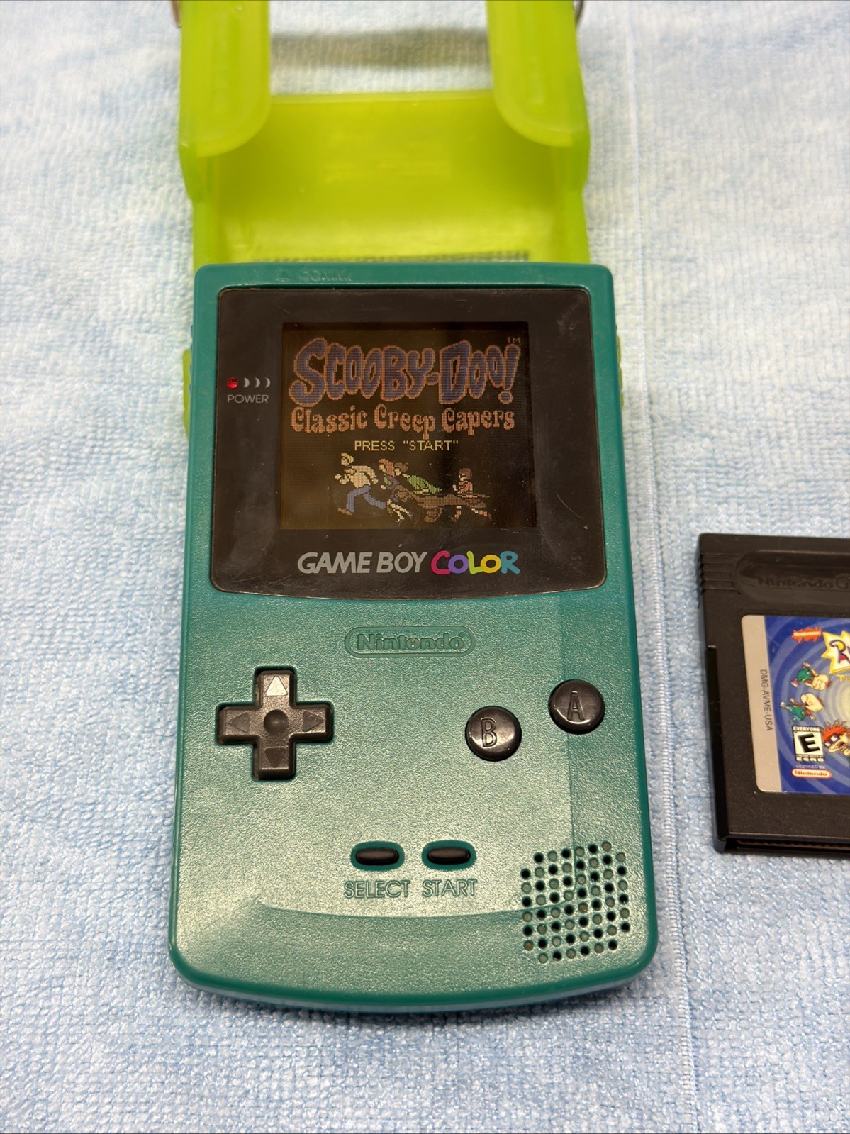 Nintendo Game Boy Color Handheld Console Teal CGB-001 With 2 Games!