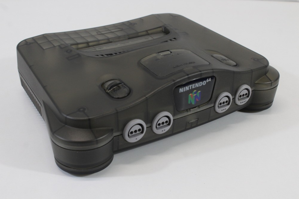 Nintendo 64 Clear Smoke Grey Console New Shell N64 Controller x2 AC AV Bundle