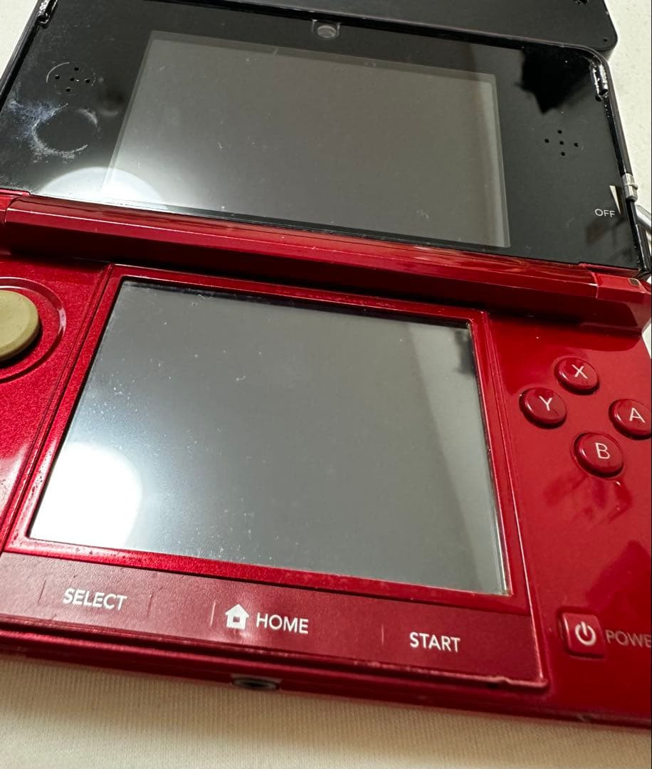 Nintendo 3DS Flare Red Console CTR-001 Japan Tested Working Charger 024