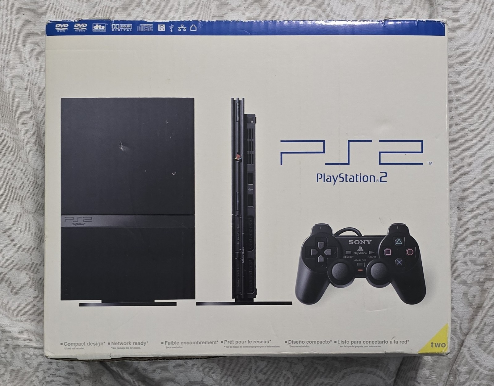 PlayStation 2 PS2 Slim Console Plus Protector, Controller, Memory, Complete Cib
