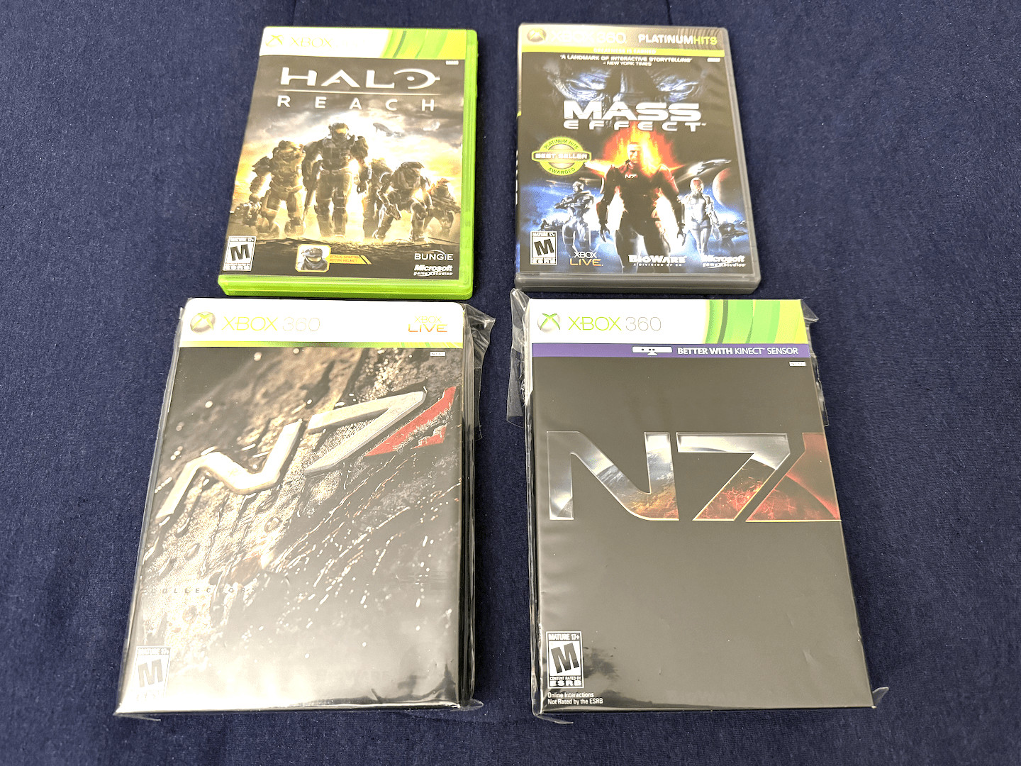 Xbox 360 S 4GB Console CIB + 250GB HD, Box, Bag, Mass Effect 2 CE, Halo Reach
