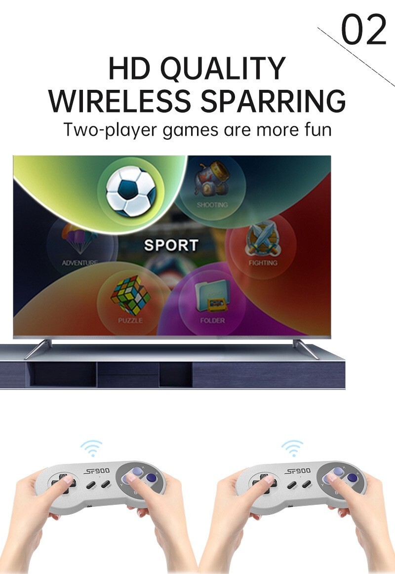 Game Console Retro Sf900 Video Wireless Games Stick Hd 2.4 5000