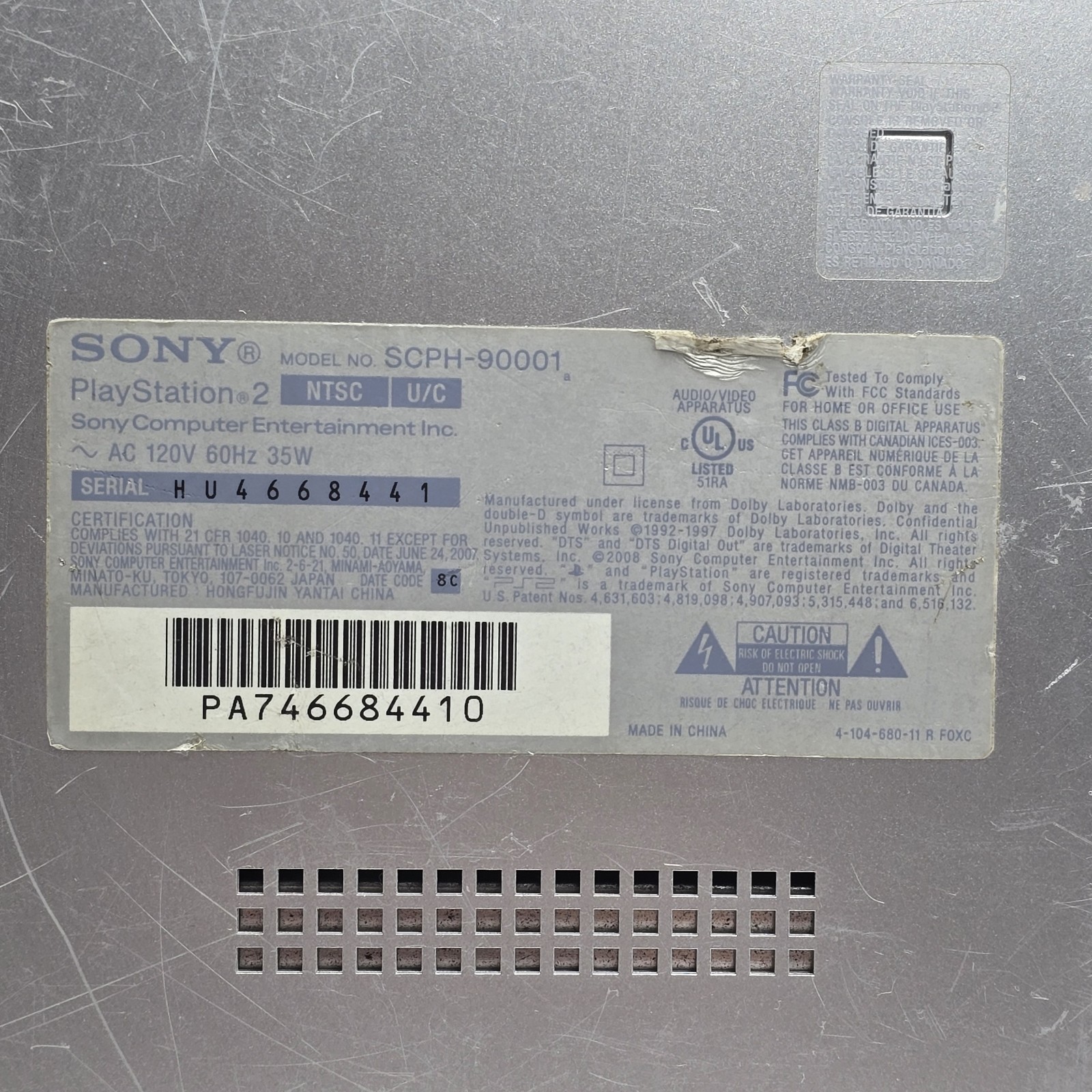 Sony PlayStation 2 Slim PS2 CONSOLE ONLY Silver