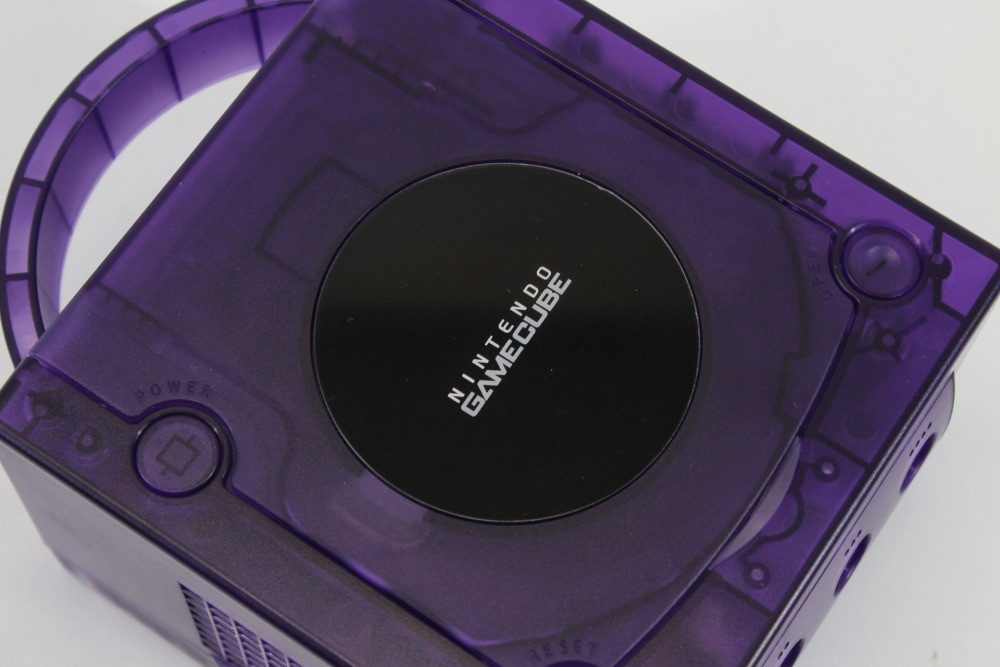 Nintendo Gamecube Console Clear Transparent Purple & AC NTSC-U/C DOL-001 GC RGB