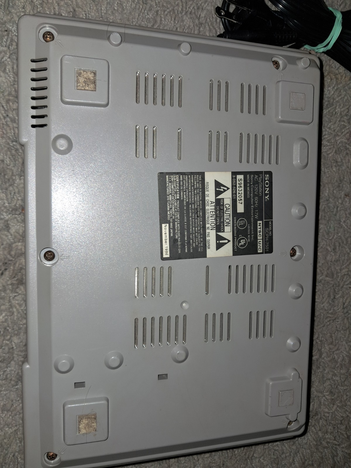 Sony PlayStation 1 PS1 SCPH-7501 Console Bundle OEM Controller cords