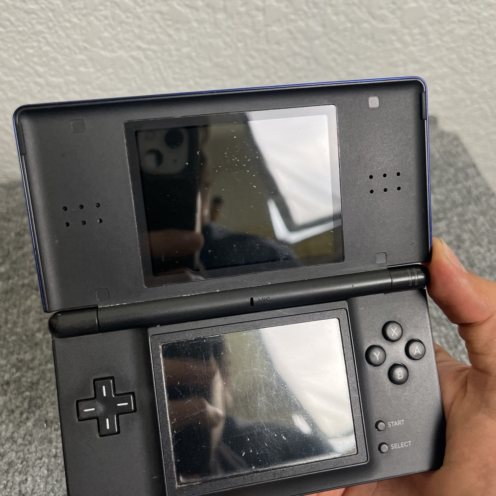 Nintendo DS Lite Blue/Black Untested As-Is No Charger No Stylus Scratches