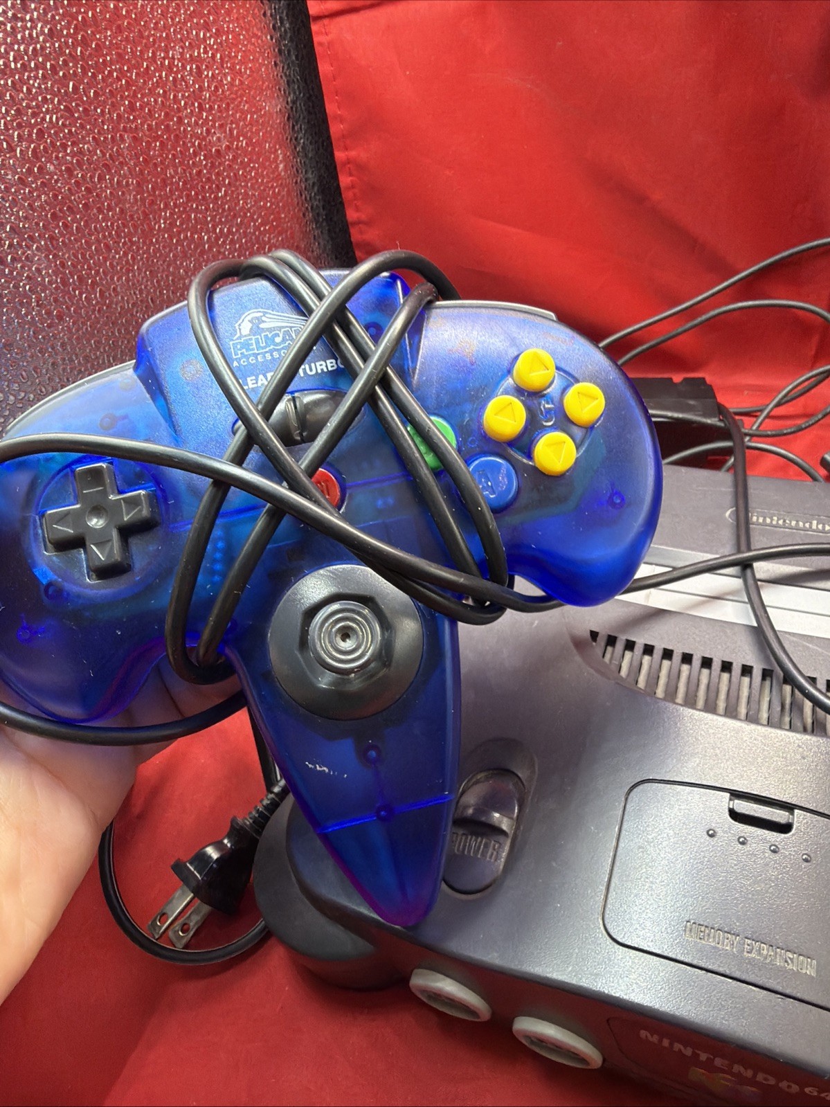 Nintendo 64 N64 System Home Game Console controller & Cords No Expansion Pack