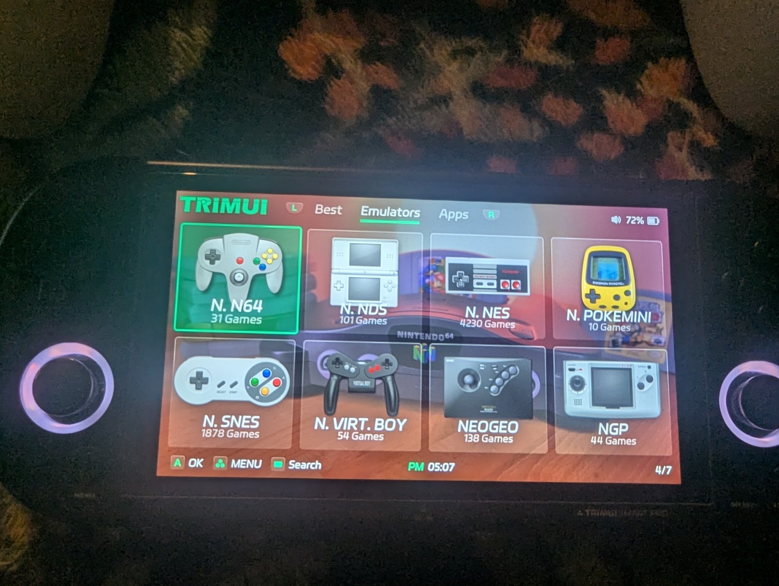 Trimui Smart Pro With Crossmix Os. Two Cases, Screen Protector, And Grip.