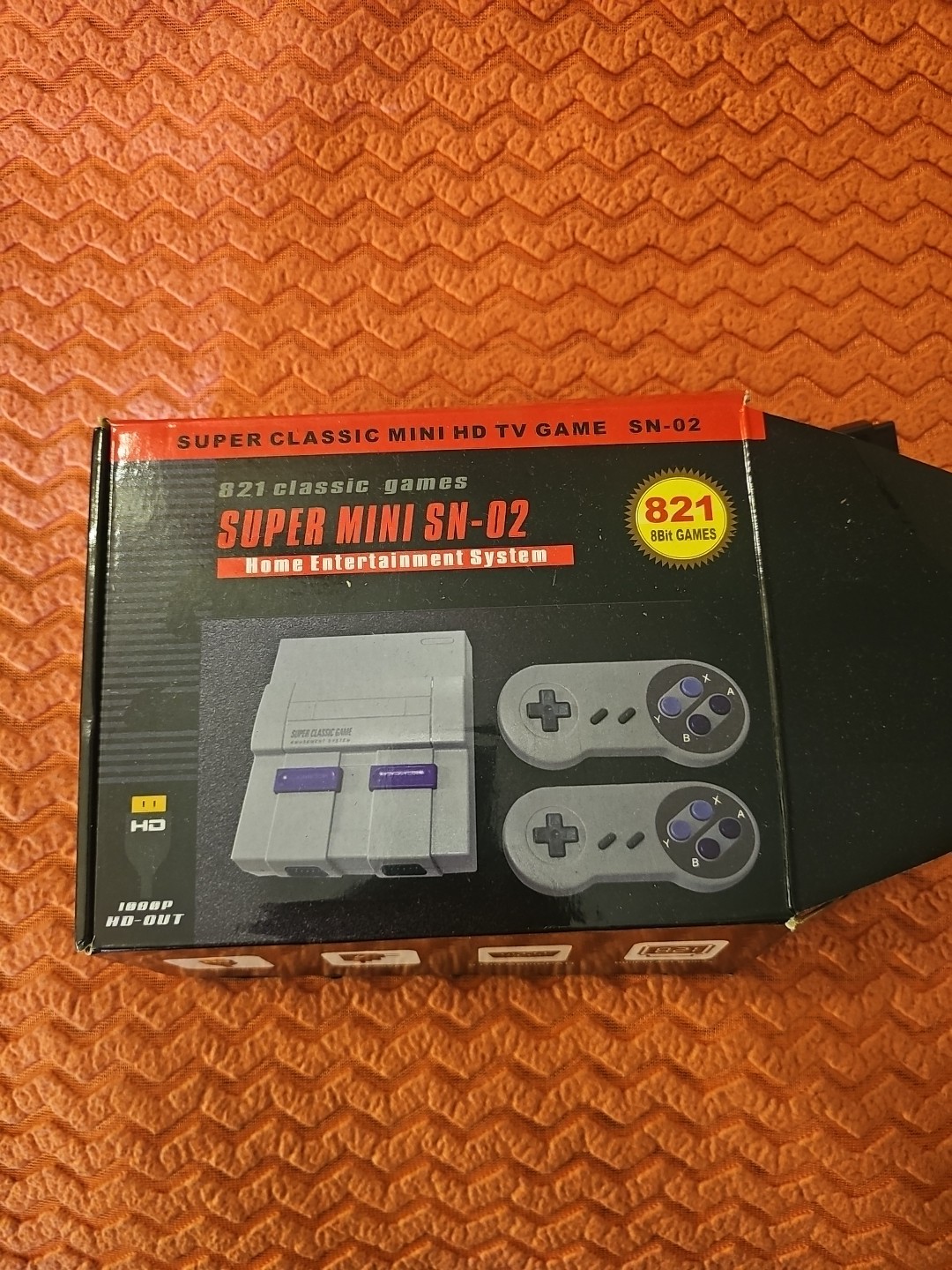 Super Mini SN-02 HD TV Game Console with 821 Classic Games Retro System