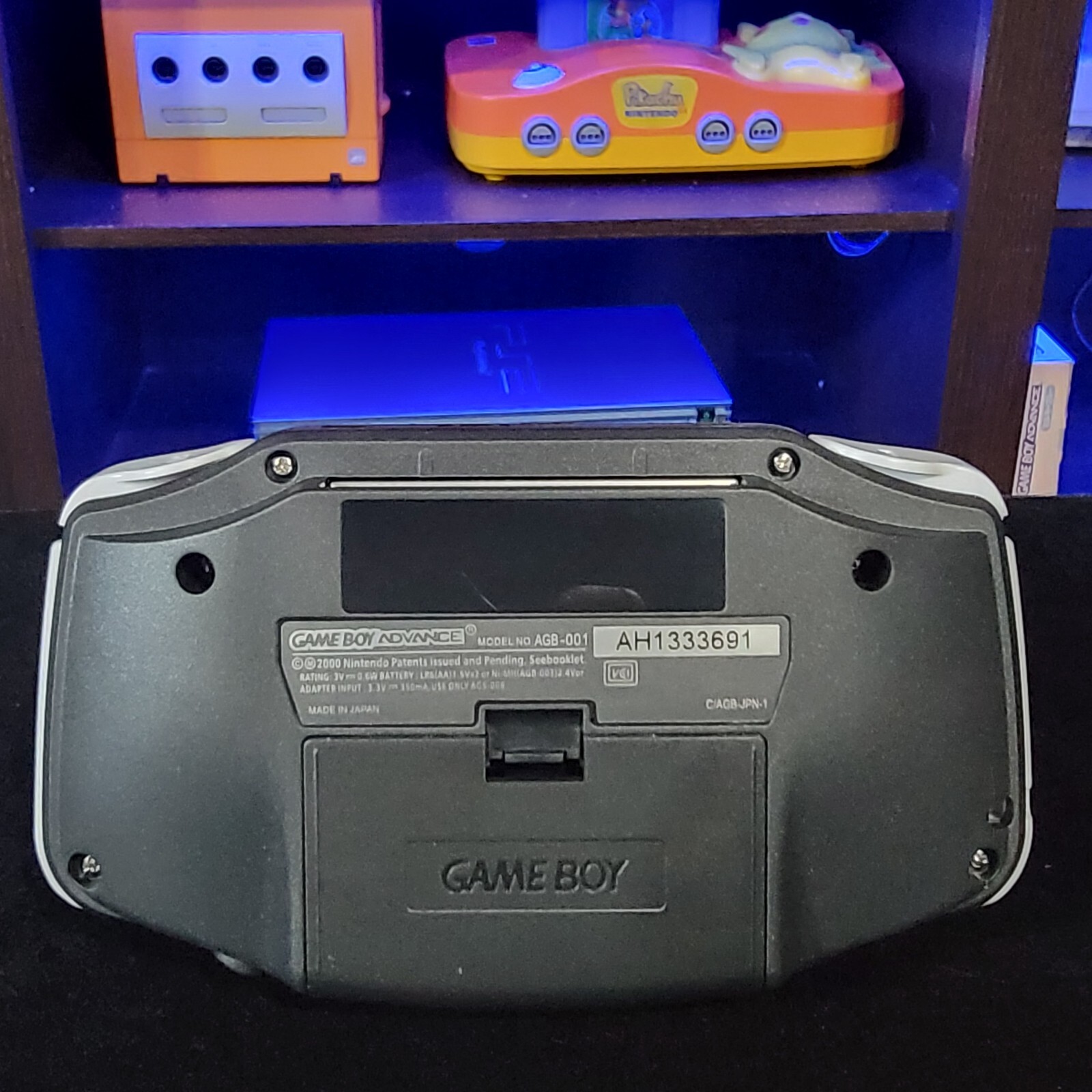 Black Game Boy Advance GBA iPS LCD USB-C 1800 mAh Rechargeable Battery